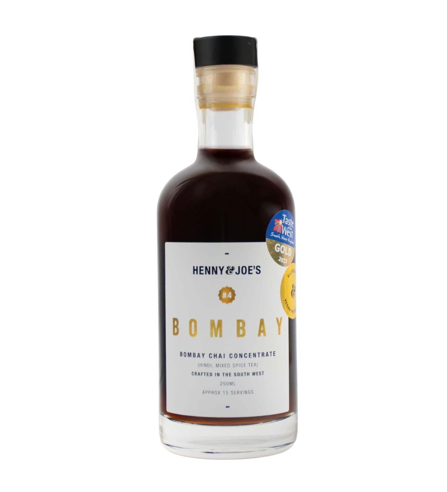 Henny & Joes Bombay Spiced Chai Concentrate - Premium Indian Spiced All Natural Chai Syrup | Chai Latte | Chai Tea | Better than Chai Latte Powder | Ideal for Coffee Shops & Home (250ML) 250 ml (Pack of 1) - Buy Online on SooperMarket.com