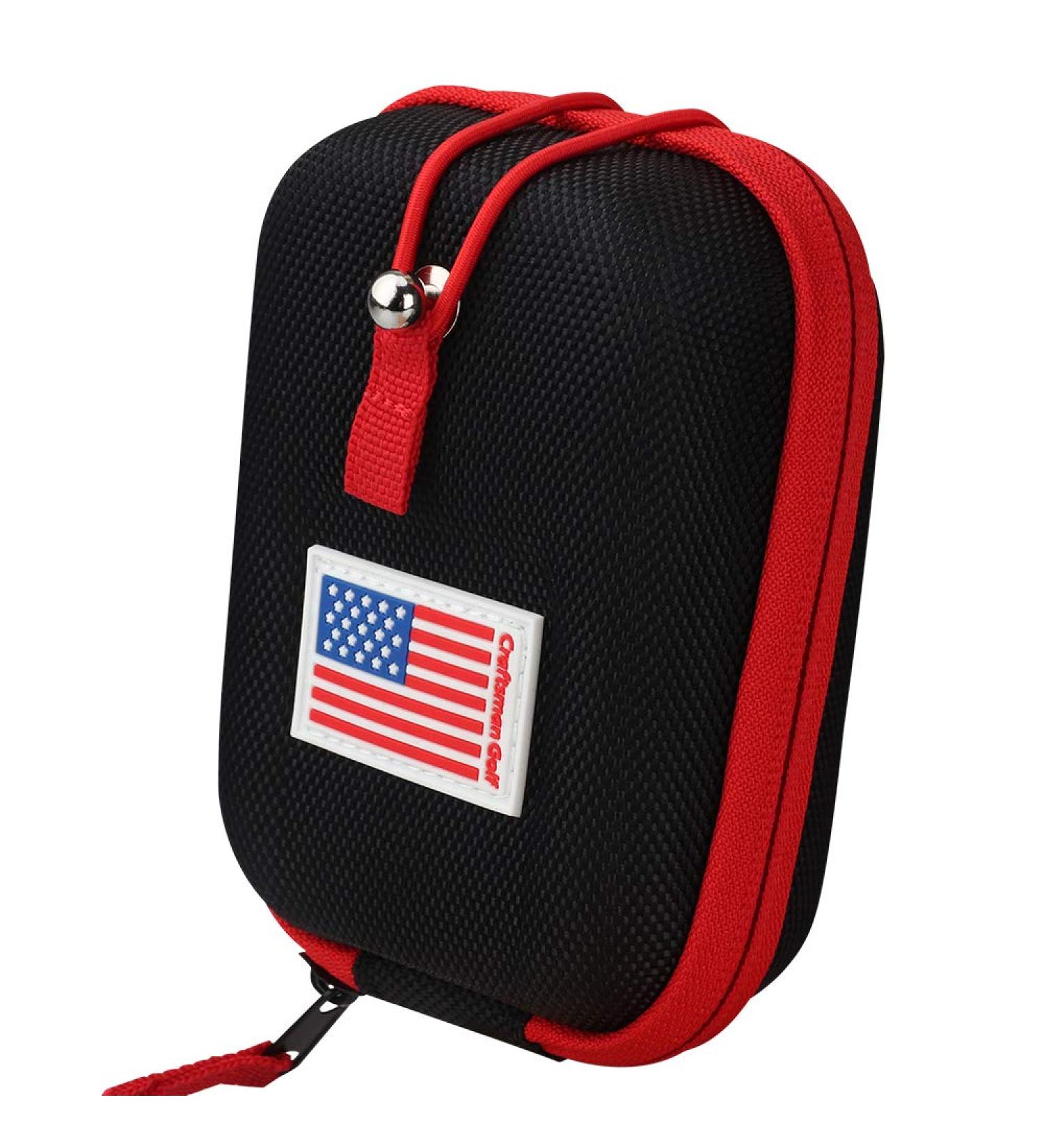 USA Flag Hard Shell Rangefinder Case for Tectectec, Callaway - Customizable with Your Name - Black with Red Edge | Craftsmangolf.com - Buy Online on SooperMarket.com
