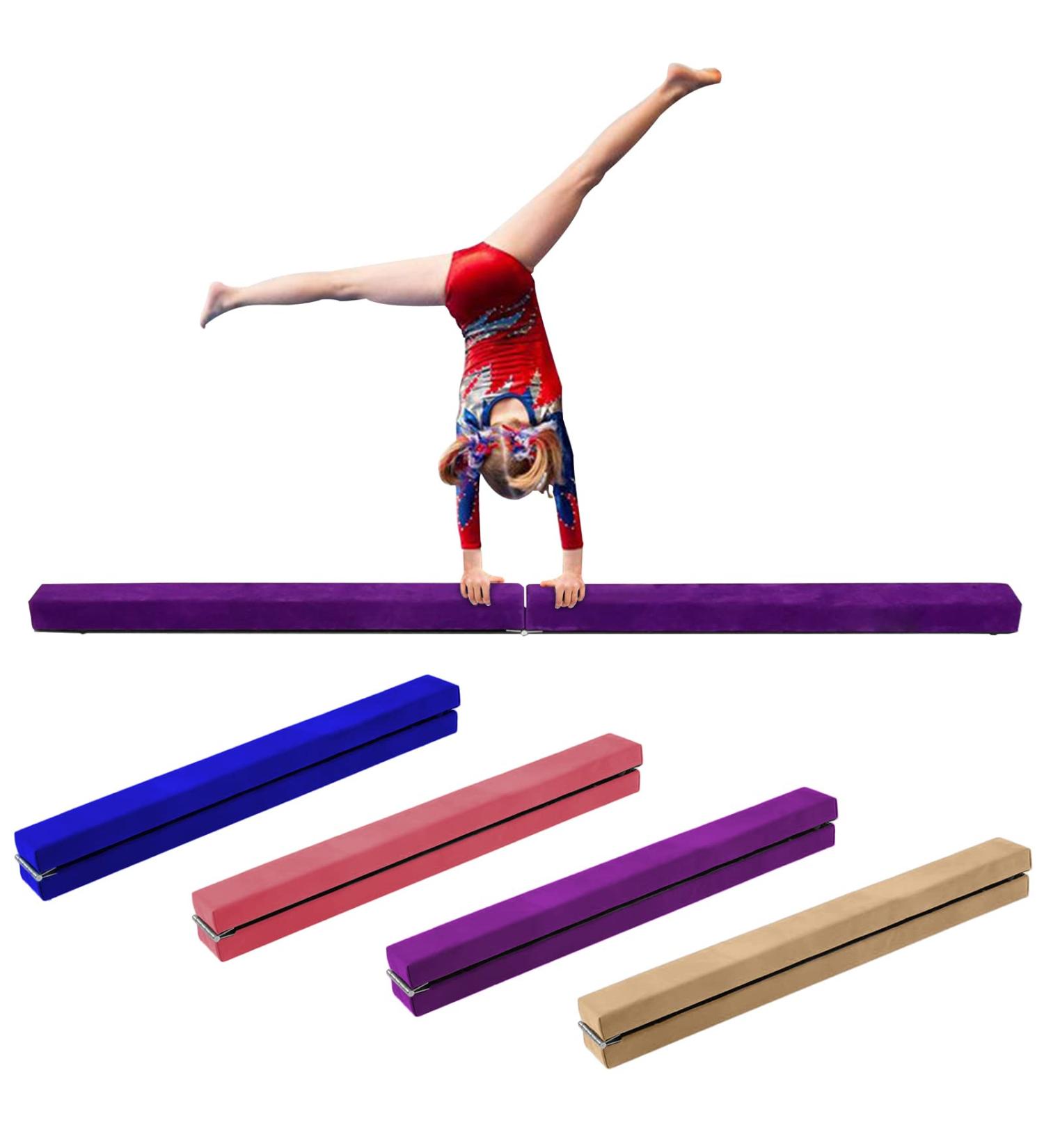 UMIKOOL DIRECT 8FT Balance Beam for Gymnastics - Non Slip Rubber Base - Professional Home Training Equipment - Dark Purple - Buy Online on SooperMarket.com