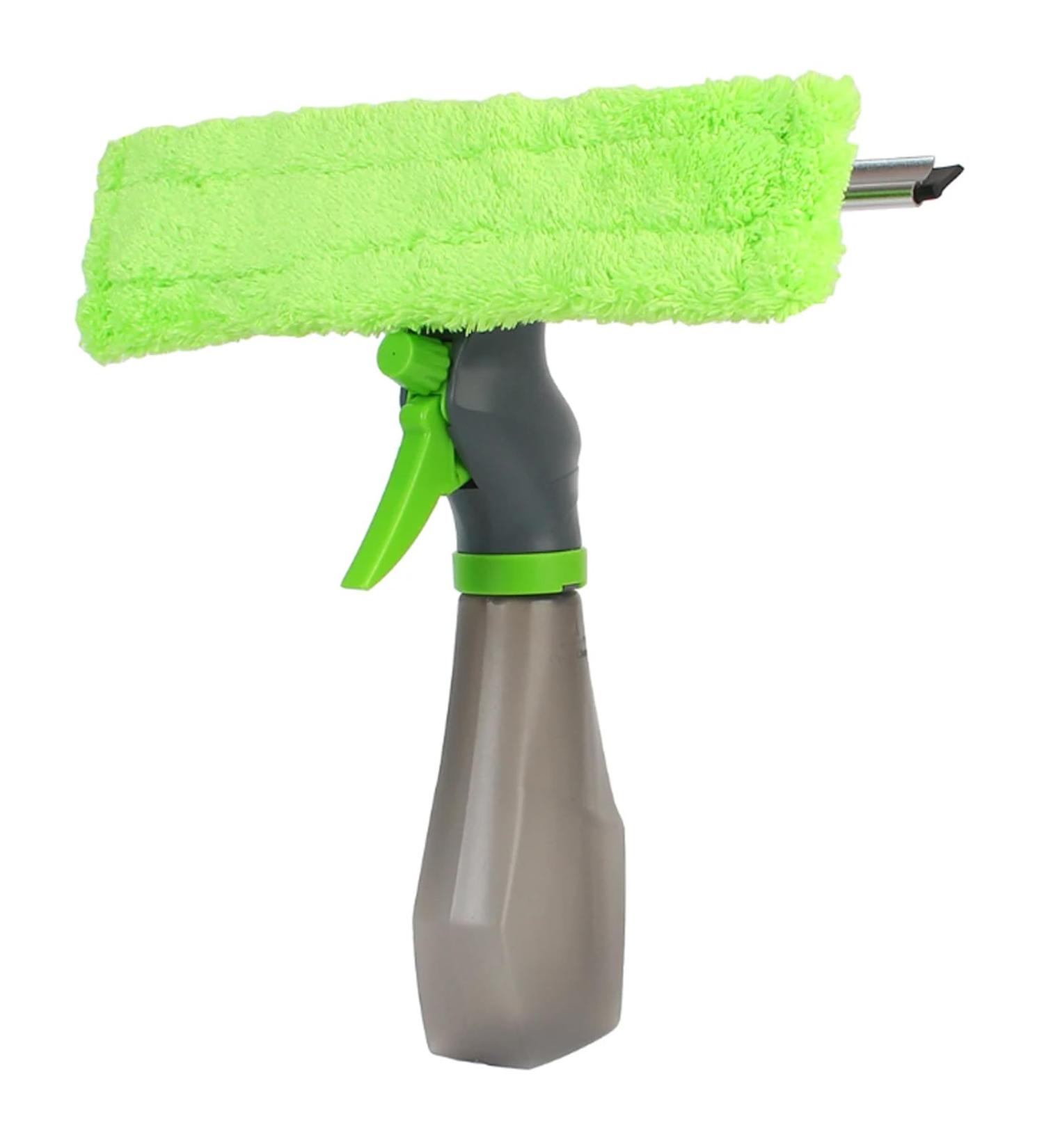 ZABEES 3 In 1 Glass Scraping Wiper Spray Scraper Brush Water Spray Window Cleaner Microfiber Cloth Pad Kit Household Cleaning Tool - Buy Online on SooperMarket.com