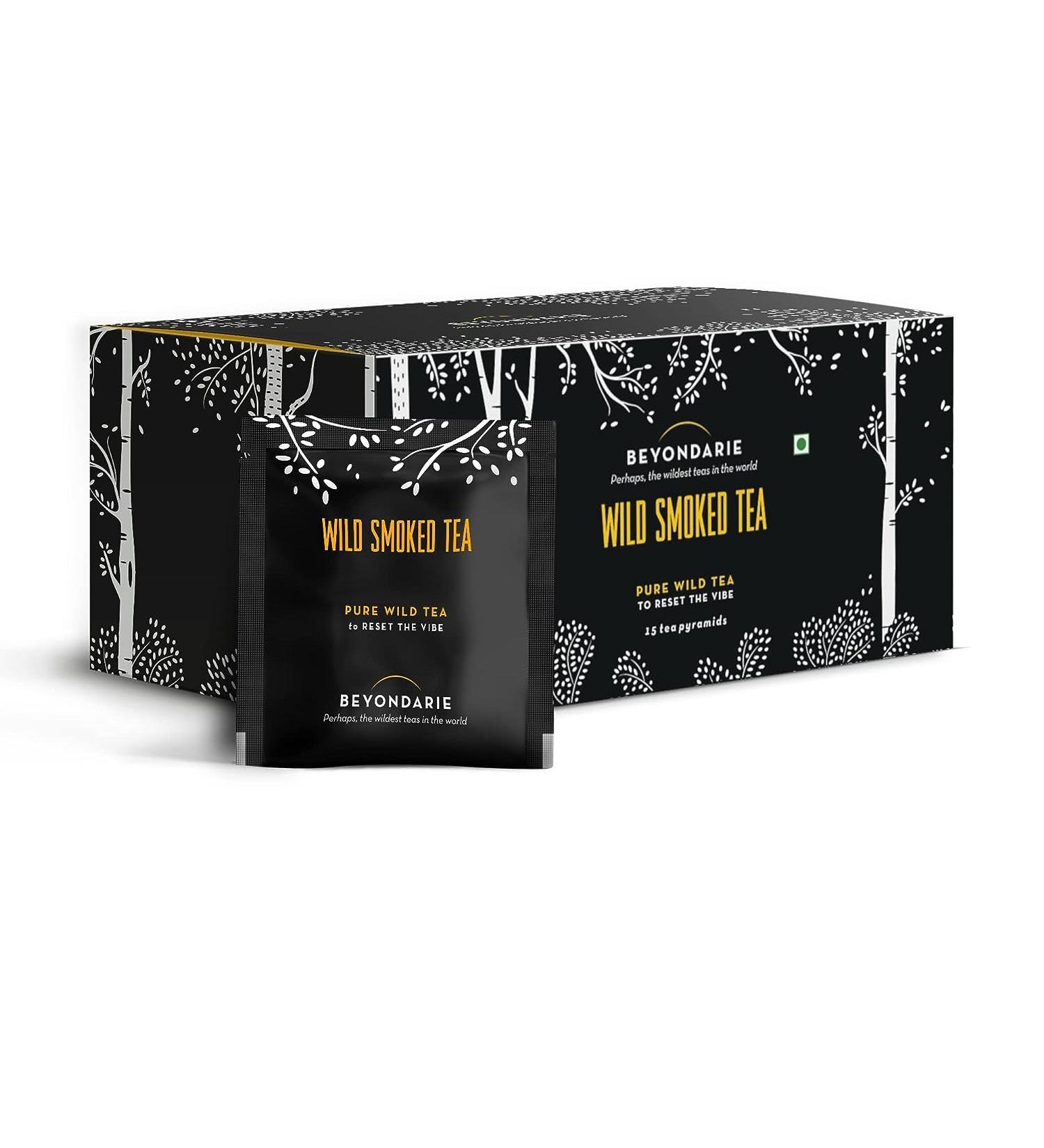 BEYONDARIE Smoked Tea Bags - 15 Long Leaf Pyramid Herbal Teabags - Buy Online on SooperMarket.com