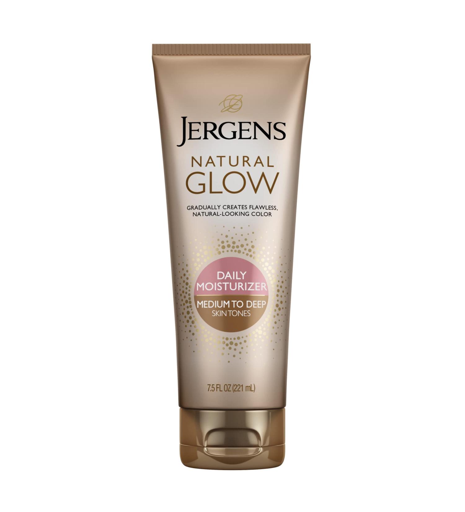 Jergens Natural Glow Sunless Tanning Lotion | Medium to Tan Skin | 7.5oz Daily Moisturizer with Antioxidants & Vitamin E - International Shipping Available - Buy Online on SooperMarket.com