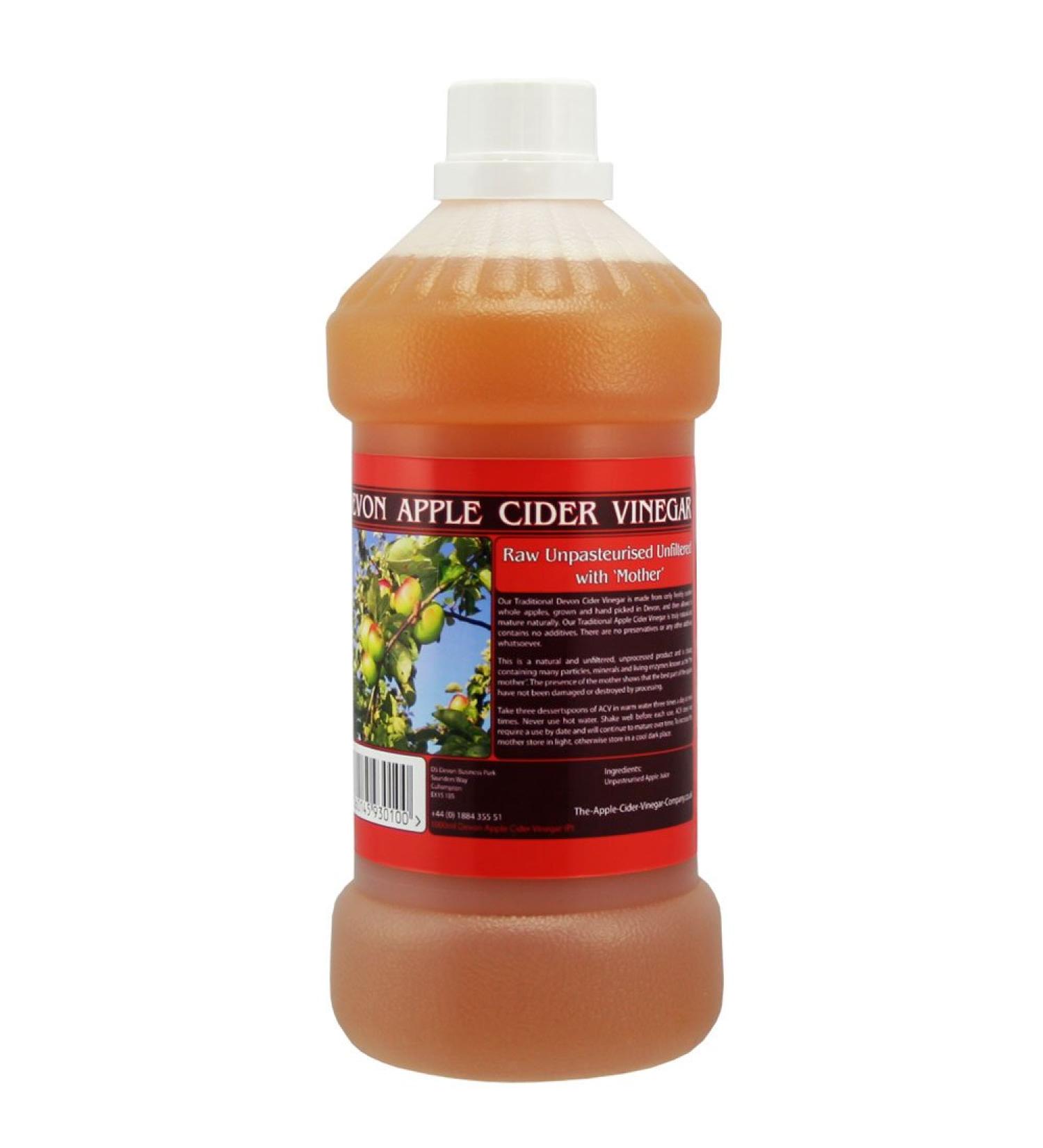 Apple Cider Vinegar Tonic with 'Mother' - 1000ml (33.8oz) Natural Raw Unfiltered Plastic Bottle