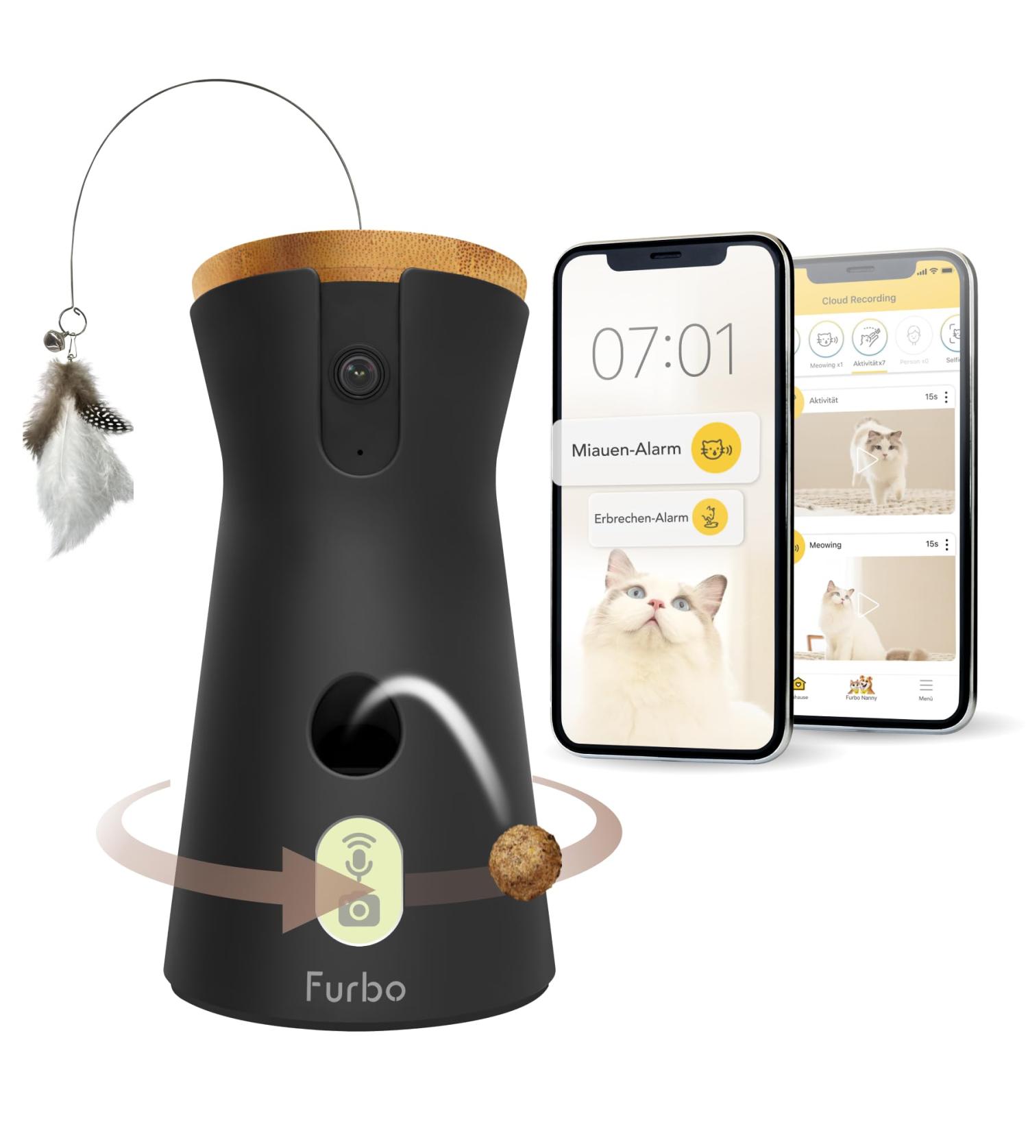 Furbo 360 Cat Camera | Premium Security Package | Intelligent Toy & Home Monitoring - Subscription Required - Buy Online on SooperMarket.com