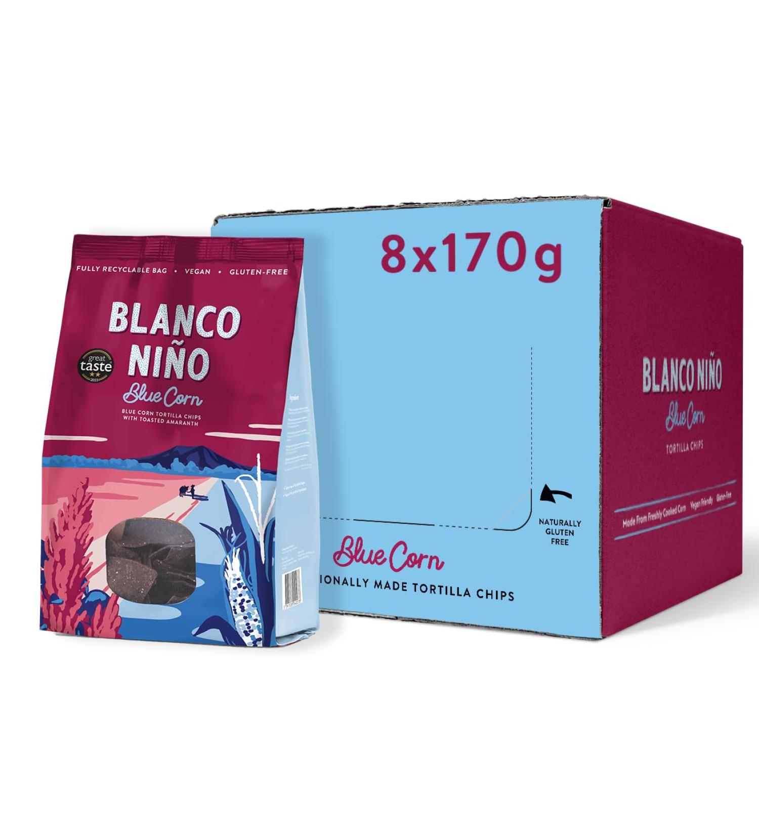 Blanco Ni o - Traditional Tortilla Chips - Blue Corn - 8 x 170g - Buy Online on SooperMarket.com