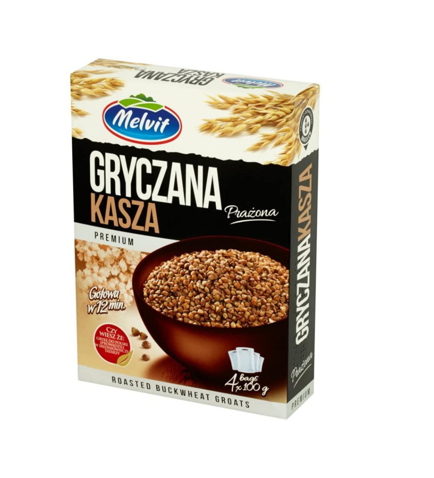 Melvit Kasza Gryezana (Roasted Buckwheat Cereal) 4 x 100gr x 5 pack