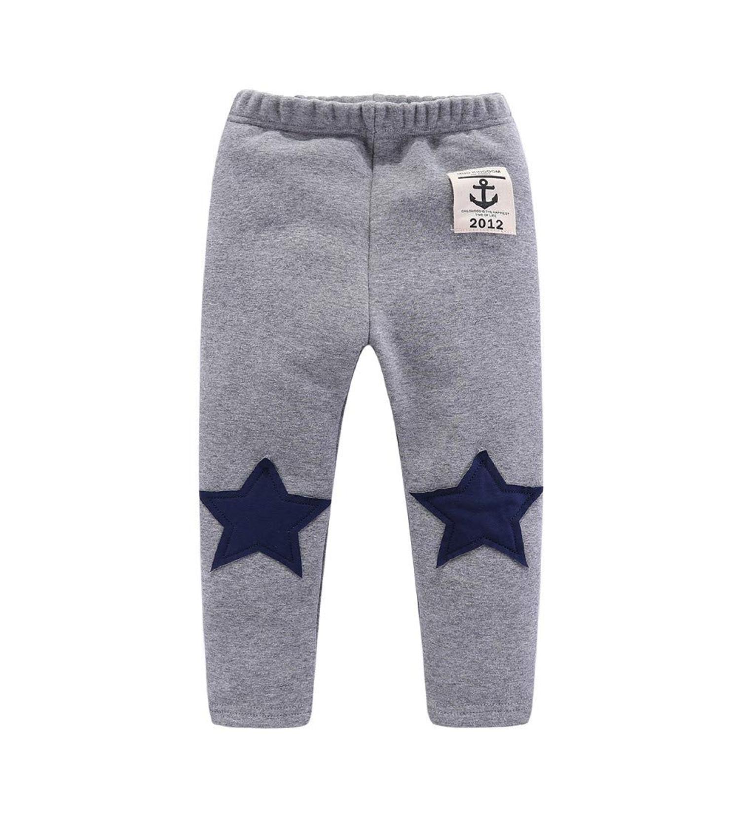 Mud Kingdom Little Boys Fleece Pants - Tight Fit Warm Winter 5 Years | Stars Gray - Buy Online on SooperMarket.com
