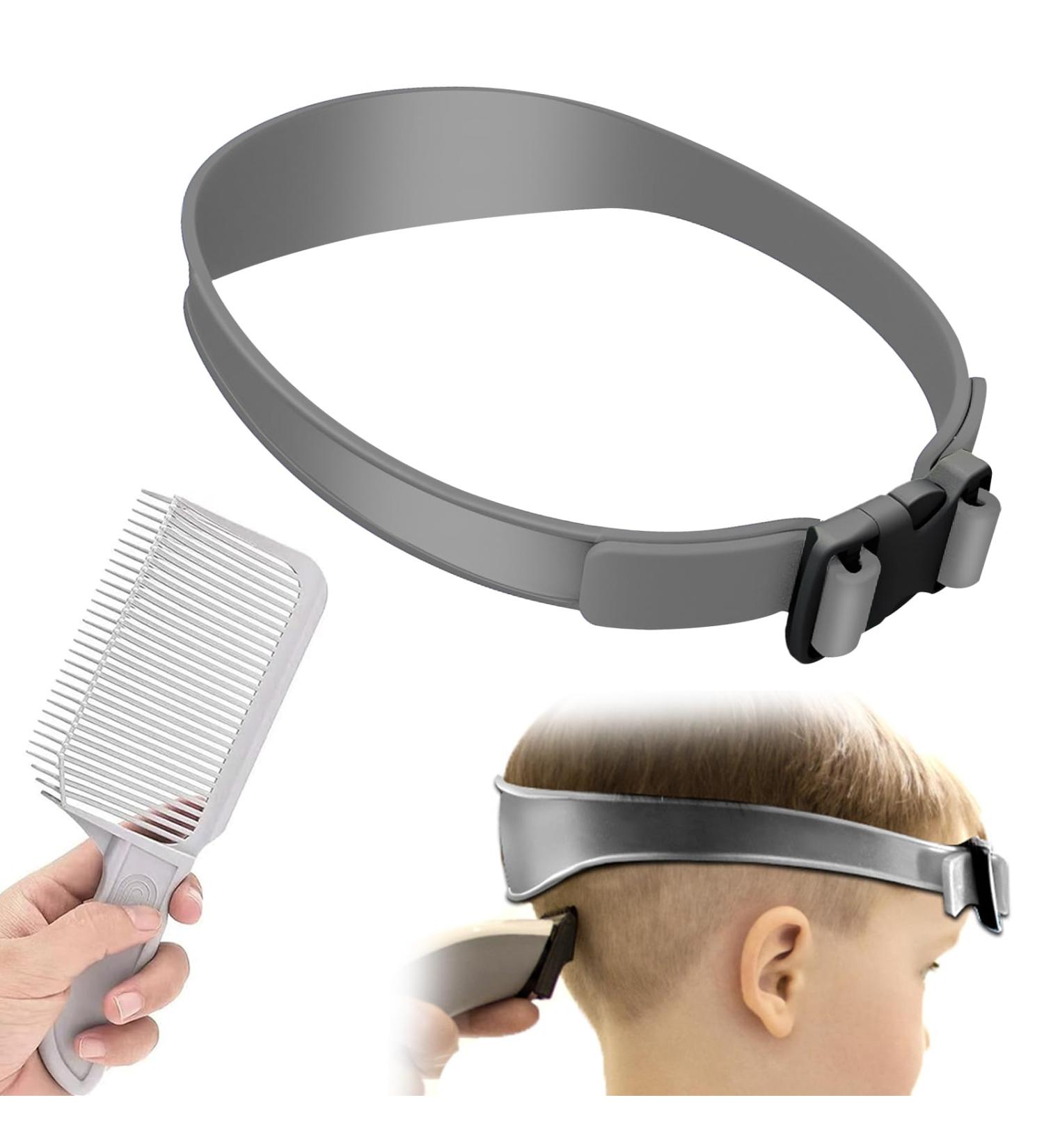 2PC Hair Cutting Edge Stencil & Fade Comb Set | Silicone Haircut Strap for Perfect Self-Cuts - Buy Online on SooperMarket.com