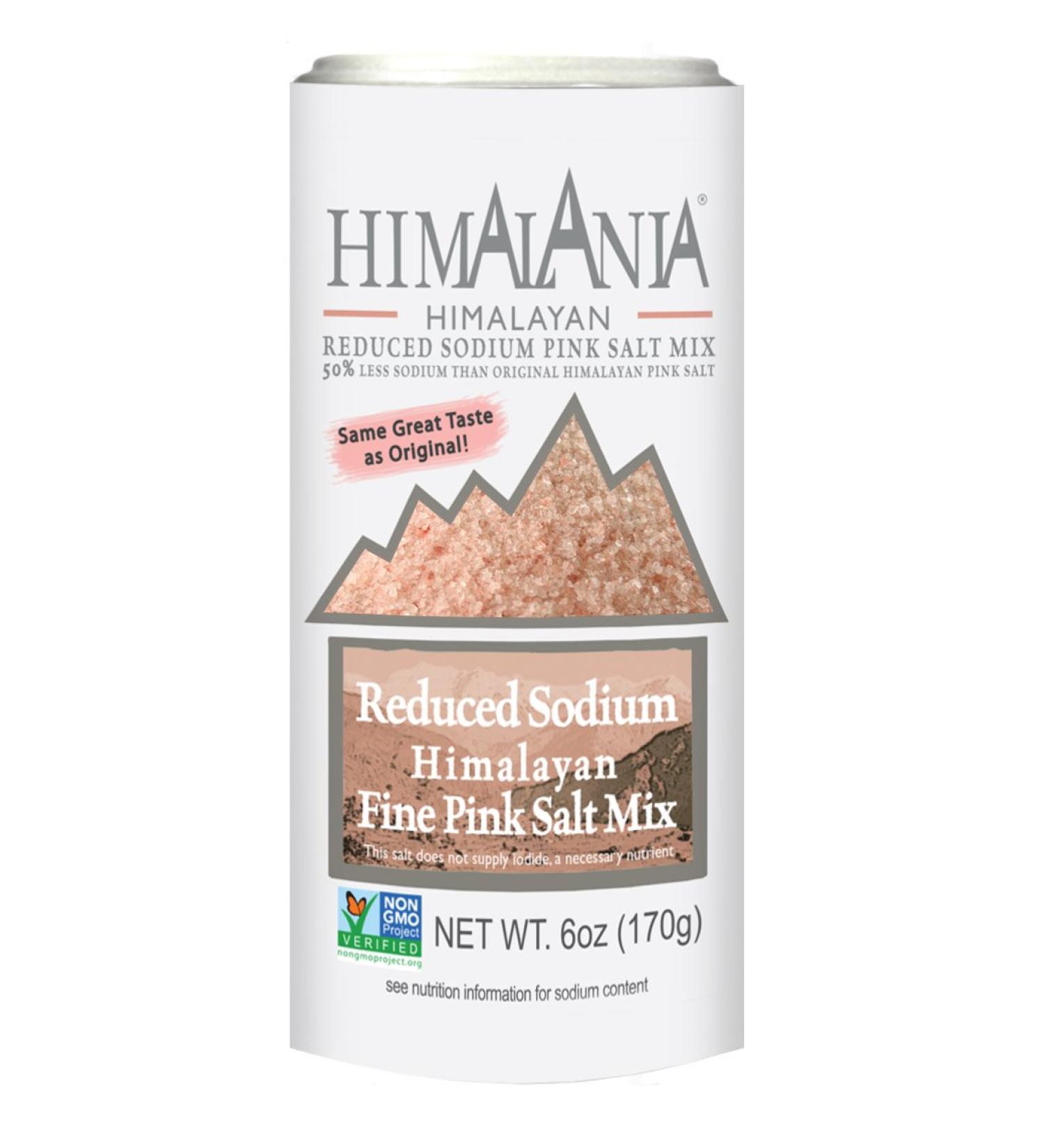 Natierra Himalania Reduced Sodium Himalayan Fine Pink Salt Mix Shaker | Unrefined & Non-GMO | 6 Ounce