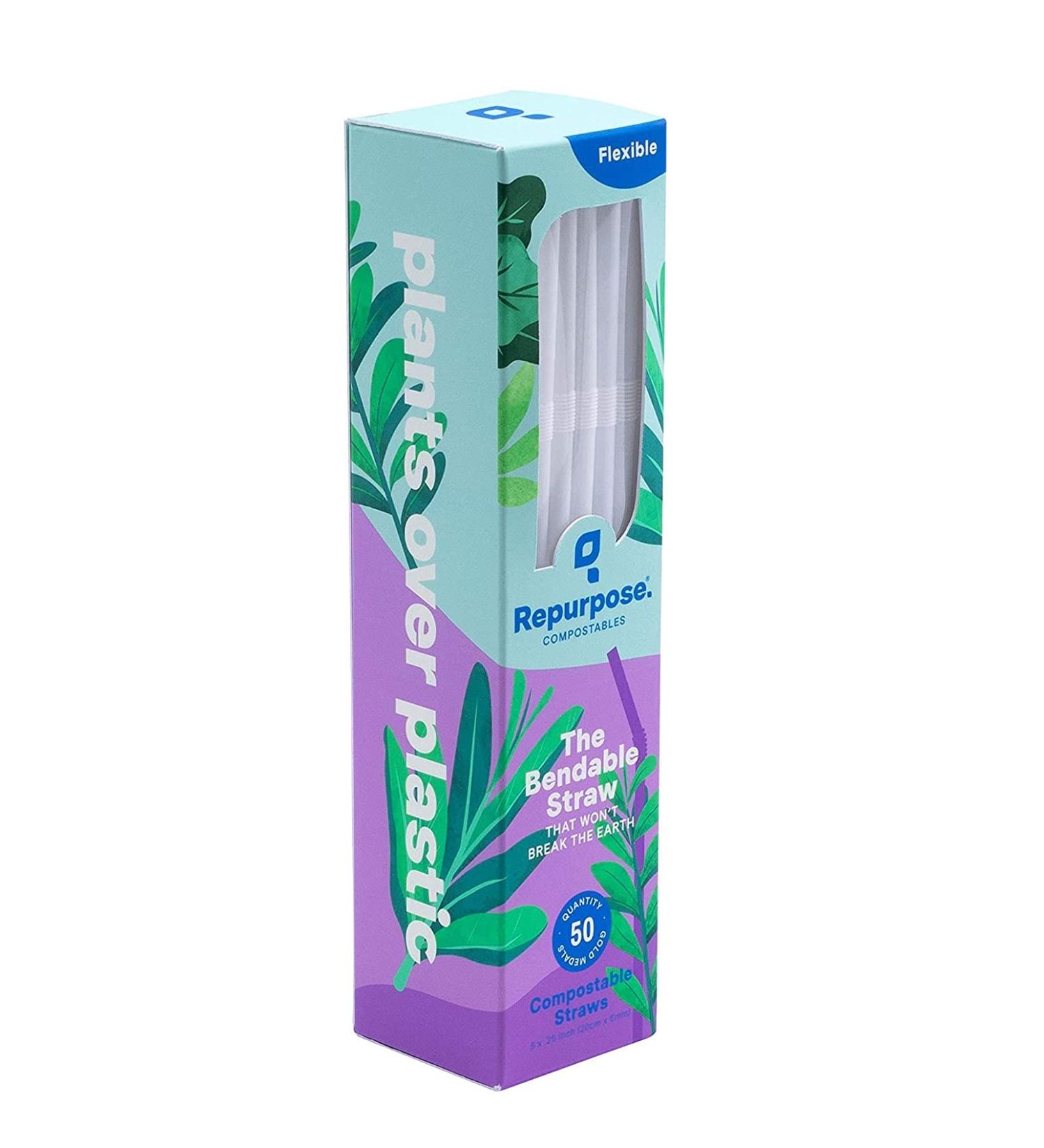 Repurpose 100% Compostable Plant Based Straws | BPA Free | Eco Friendly Straws | 50 Party Straws - Buy Online on SooperMarket.com