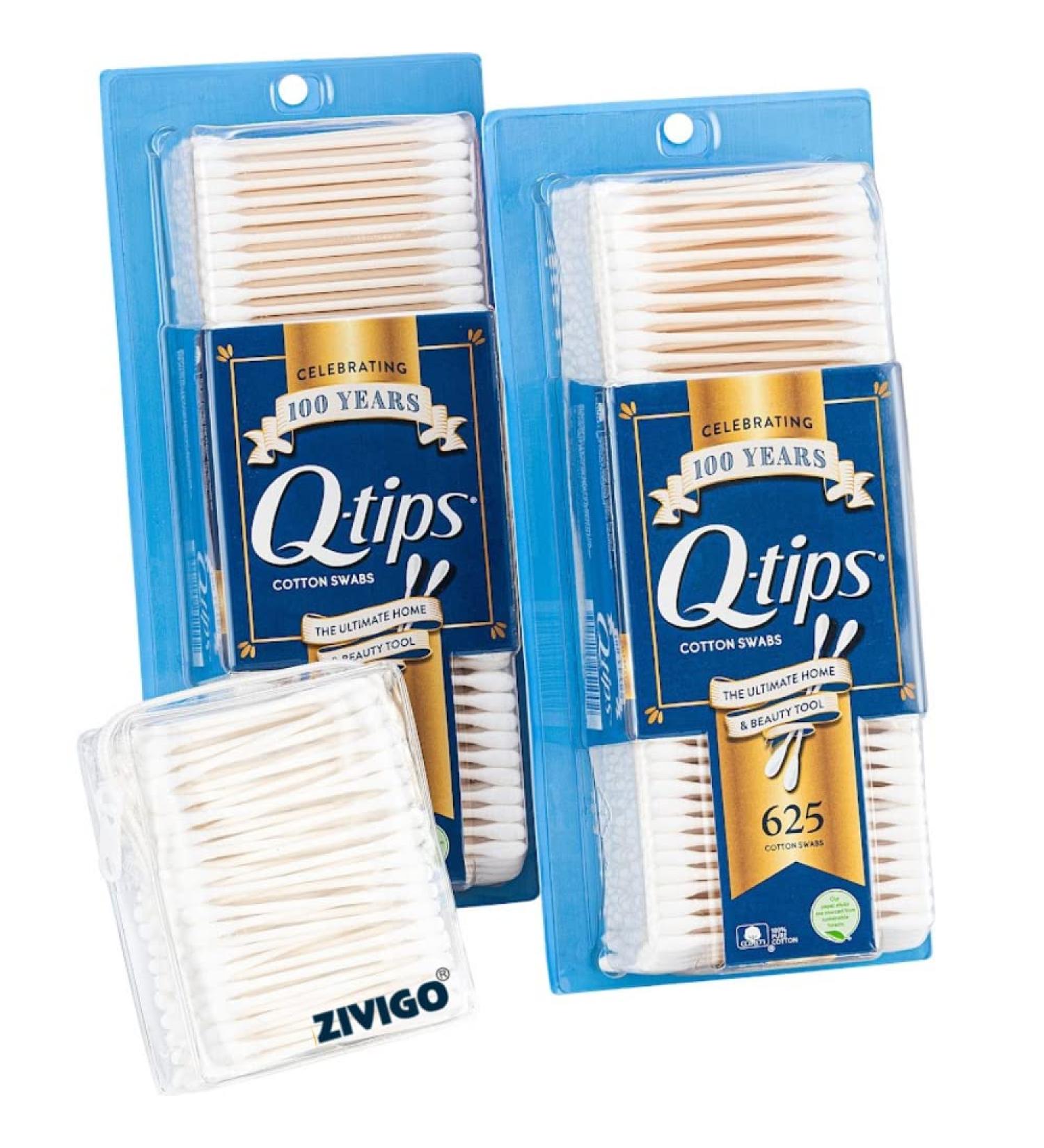 Q-Tip Cotton Swabs 625 Count (Pack of 2) with Bonus Travel Case - Compatible with Q-Tips (Approx. 80 Swabs) - Buy Online on SooperMarket.com