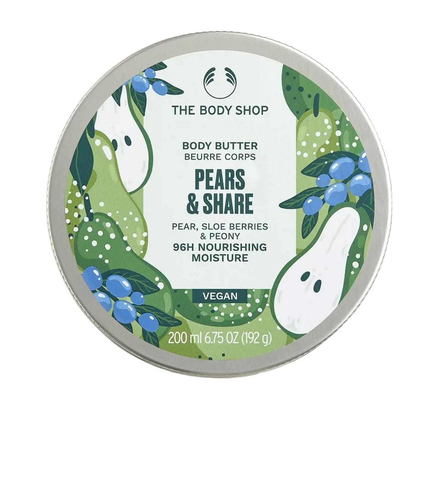 The Body Shop Pears & Share - Pear Sloe Berries & Peony 200ml Body Butter - Vegan