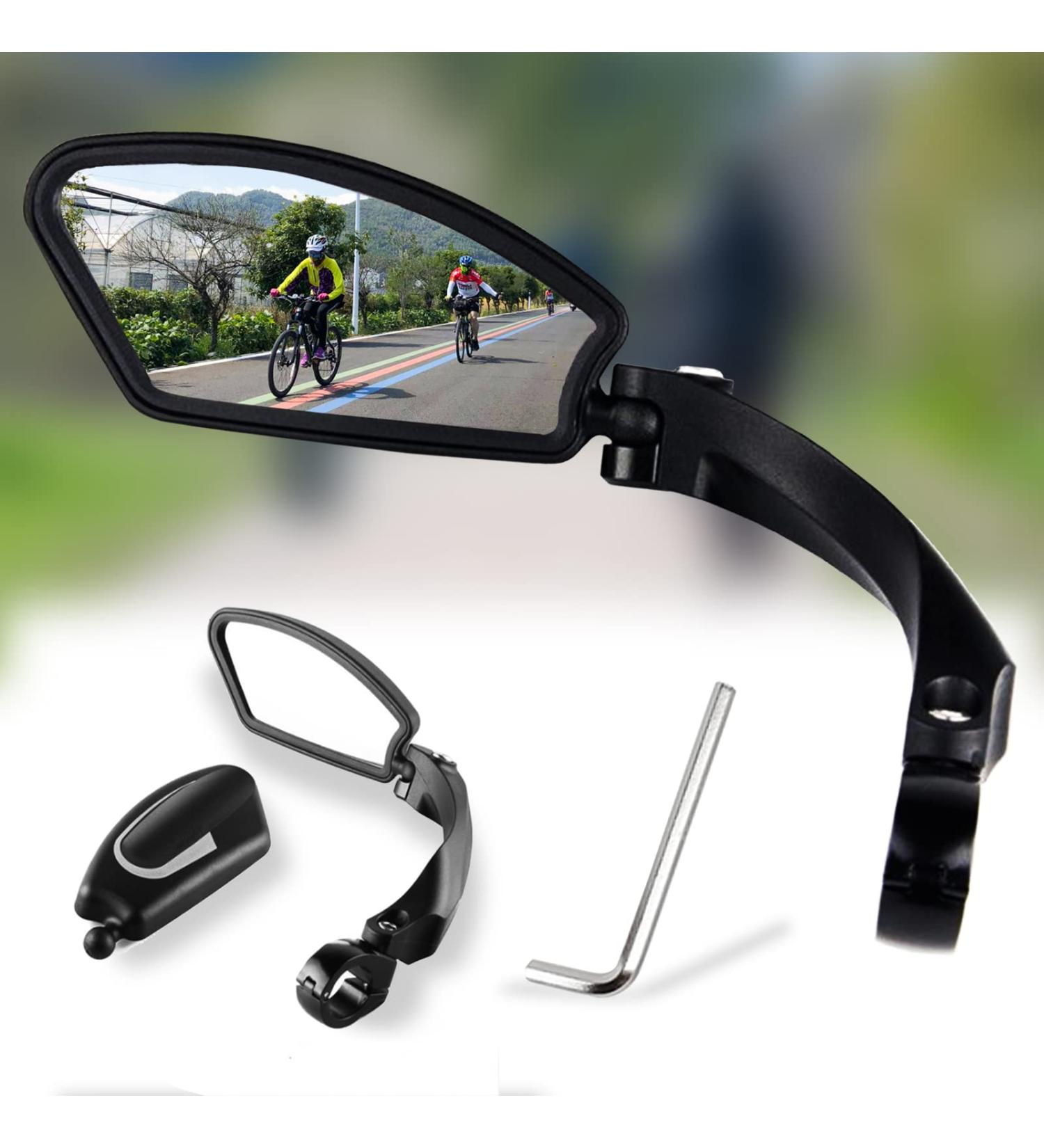 Adjustable 360 Bicycle Rear Mirror - Foldable Bike Handlebar Steering Mirror for E-Bikes (Left 1 Piece) - Buy Online on SooperMarket.com