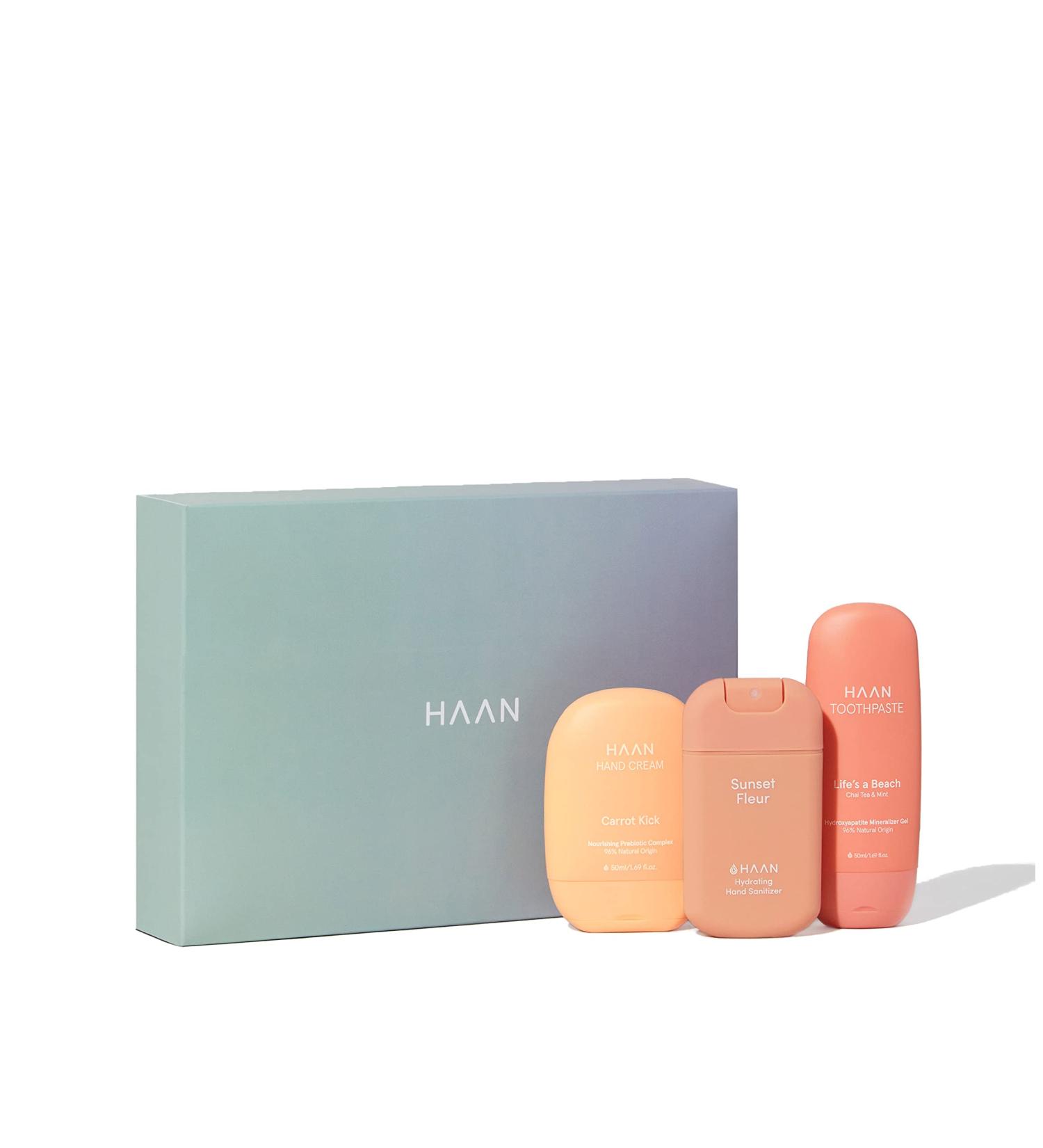 HAAN Tiny Coral Gift Pack - Hand Cleanser 30ml Hand Cream 50ml & Toothpaste 55ml - Refill Packs for Healthy Hygiene - Buy Online on SooperMarket.com