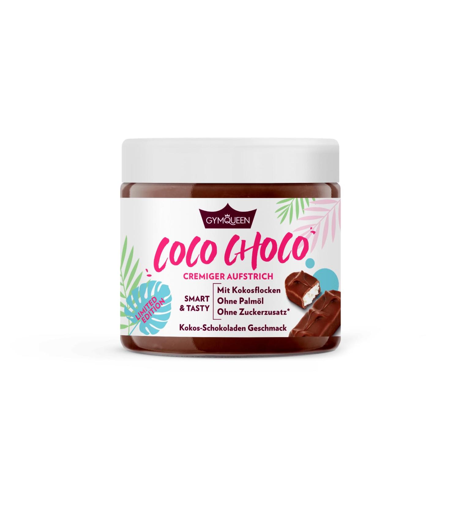 Buy Gym Queen Queenella Coconut Chocolate Spread 250g - Palm Oil Free Creamy Delicacy with Coconut Flakes - International Shipping Available - Buy Online on SooperMarket.com