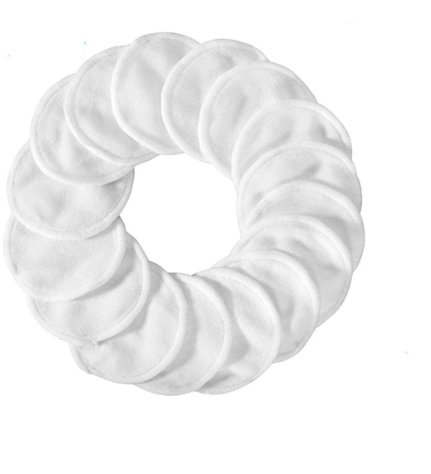 iCosow Reusable Makeup Remover Pads 15 Pcs | Organic Bamboo Cotton Rounds for Face | Wholesale Reusable Cotton Pads - White - Buy Online on SooperMarket.com