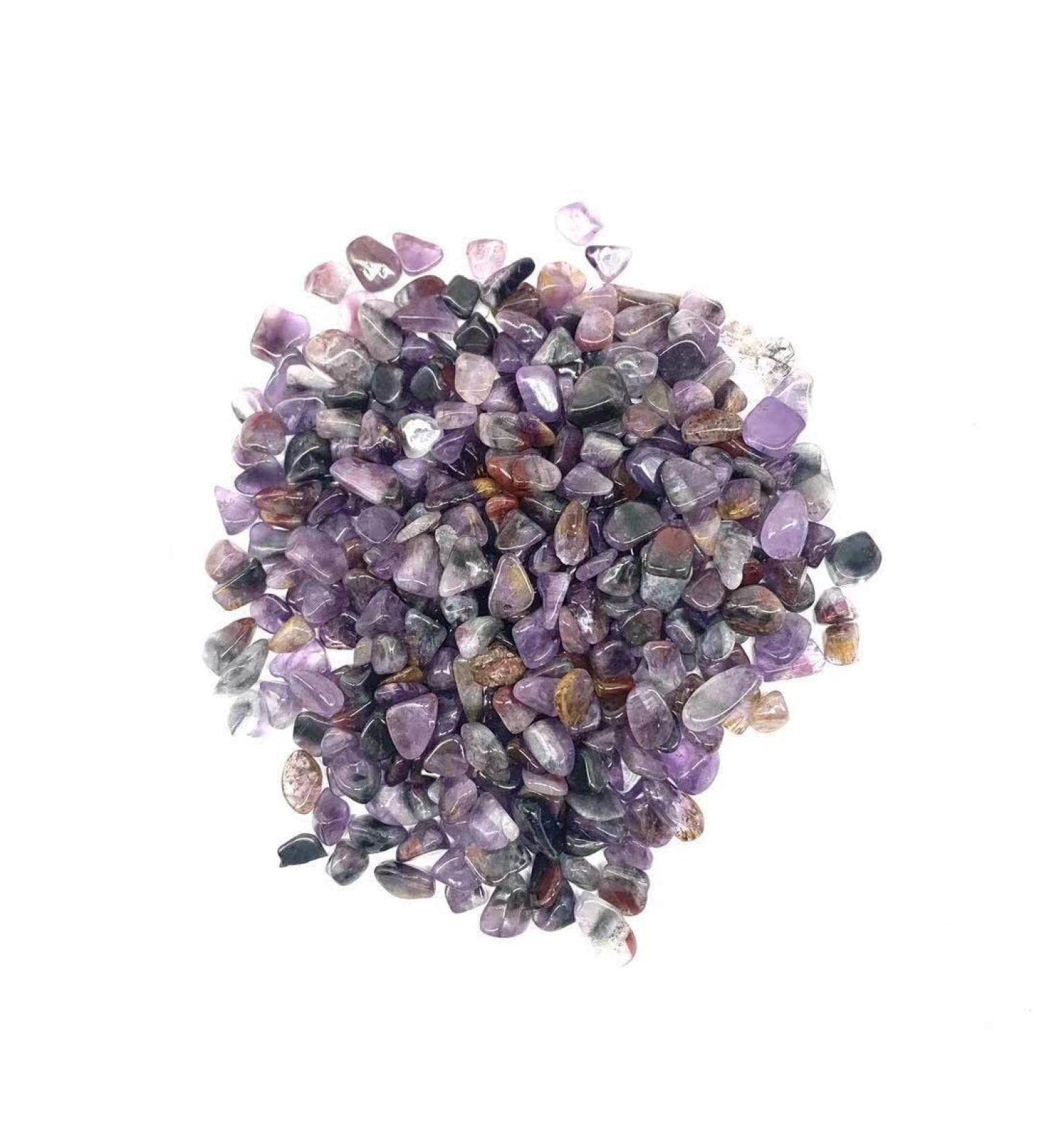 Natural Crystals and Stones 100g 9mm-15mm Colorful Tumbled Seven Quartz Chips Gravel Spiritual Stone Gifts for Decoration kaixun - Buy Online on SooperMarket.com