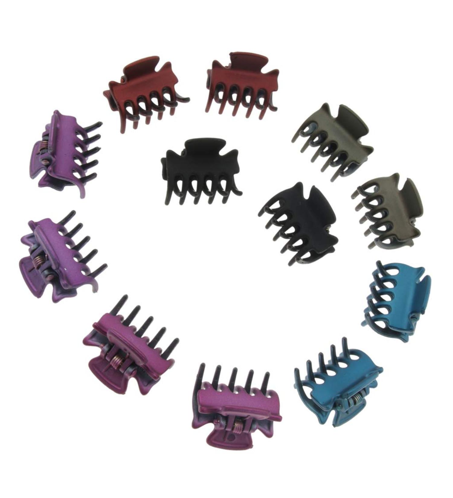 Fityle 12 Piece Resin Mini Hair Clip Set - Black Hair Claws & Accessories for All Hair Types | International Shipping - Buy Online on SooperMarket.com