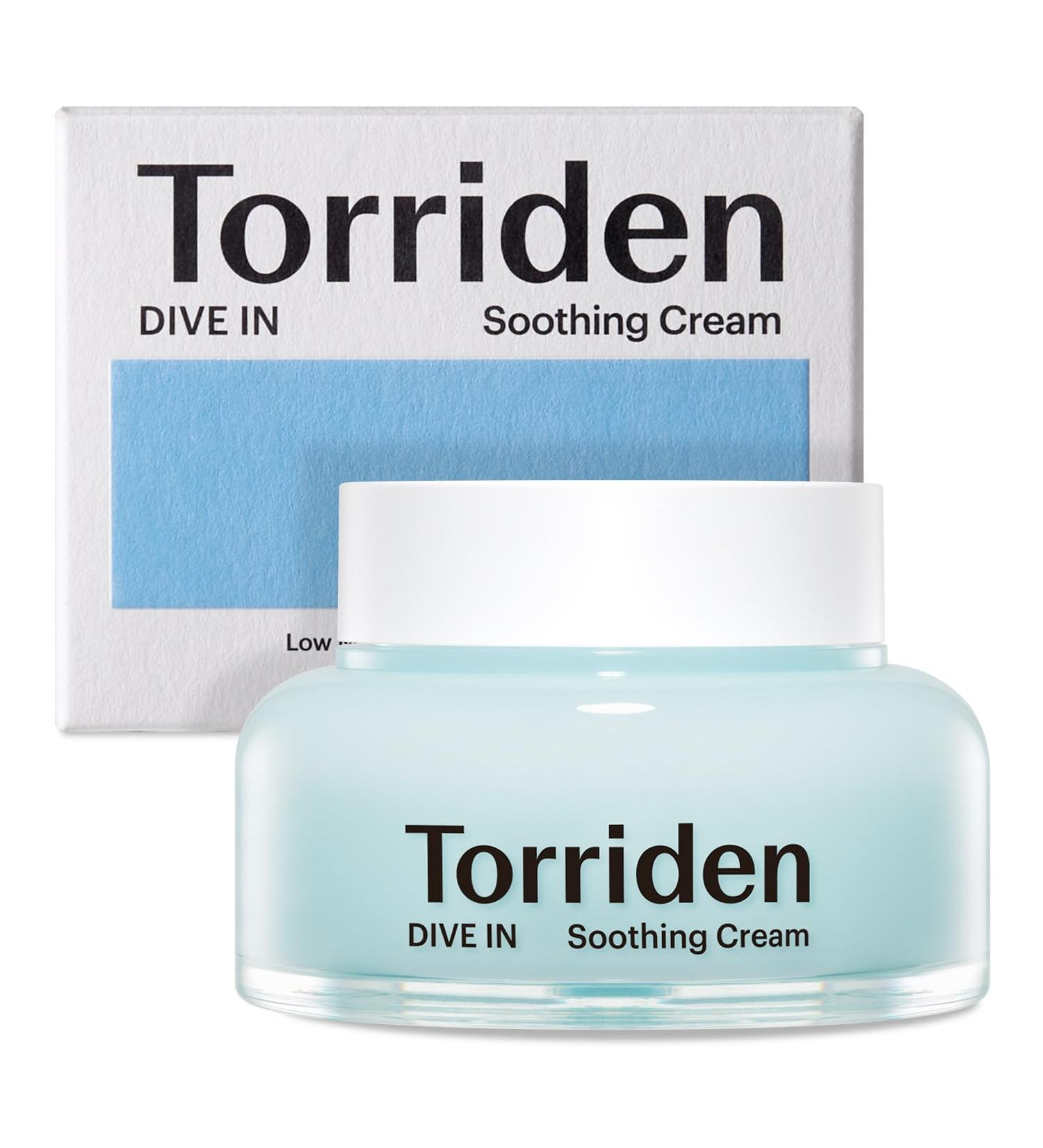 Torriden DIVE-IN Hyaluronic Acid Soothing Cream 3.38 fl oz | Best Facial Moisturizer for Sensitive Dry Skin | Fragrance-free Vegan Cruelty-Free - Buy Online on SooperMarket.com