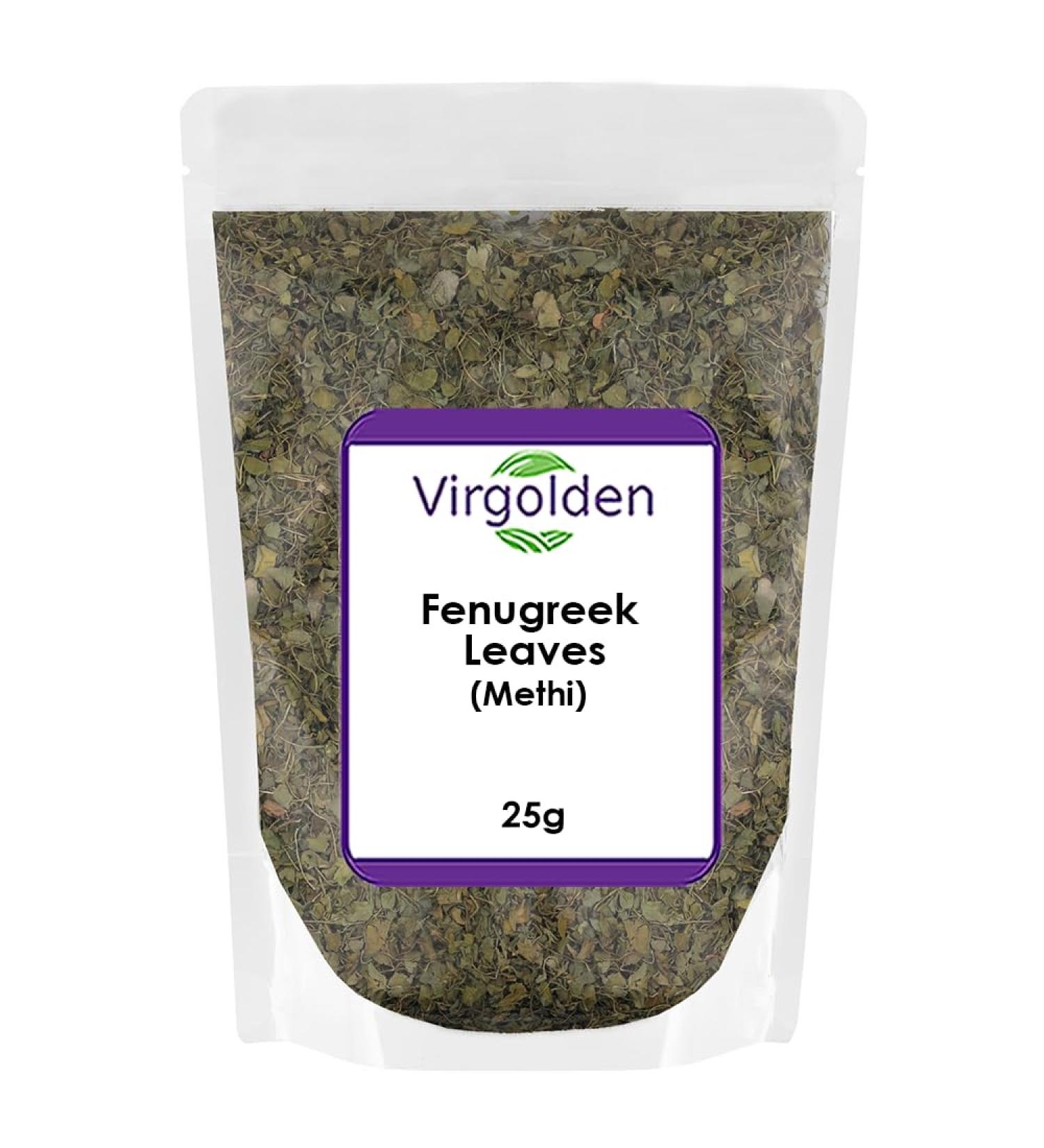 Fenugreek Leaves (Methi) 25g - Premium Indian Spice for Curries - Dried Kasoori Methi by Virgolden - Buy Online on SooperMarket.com