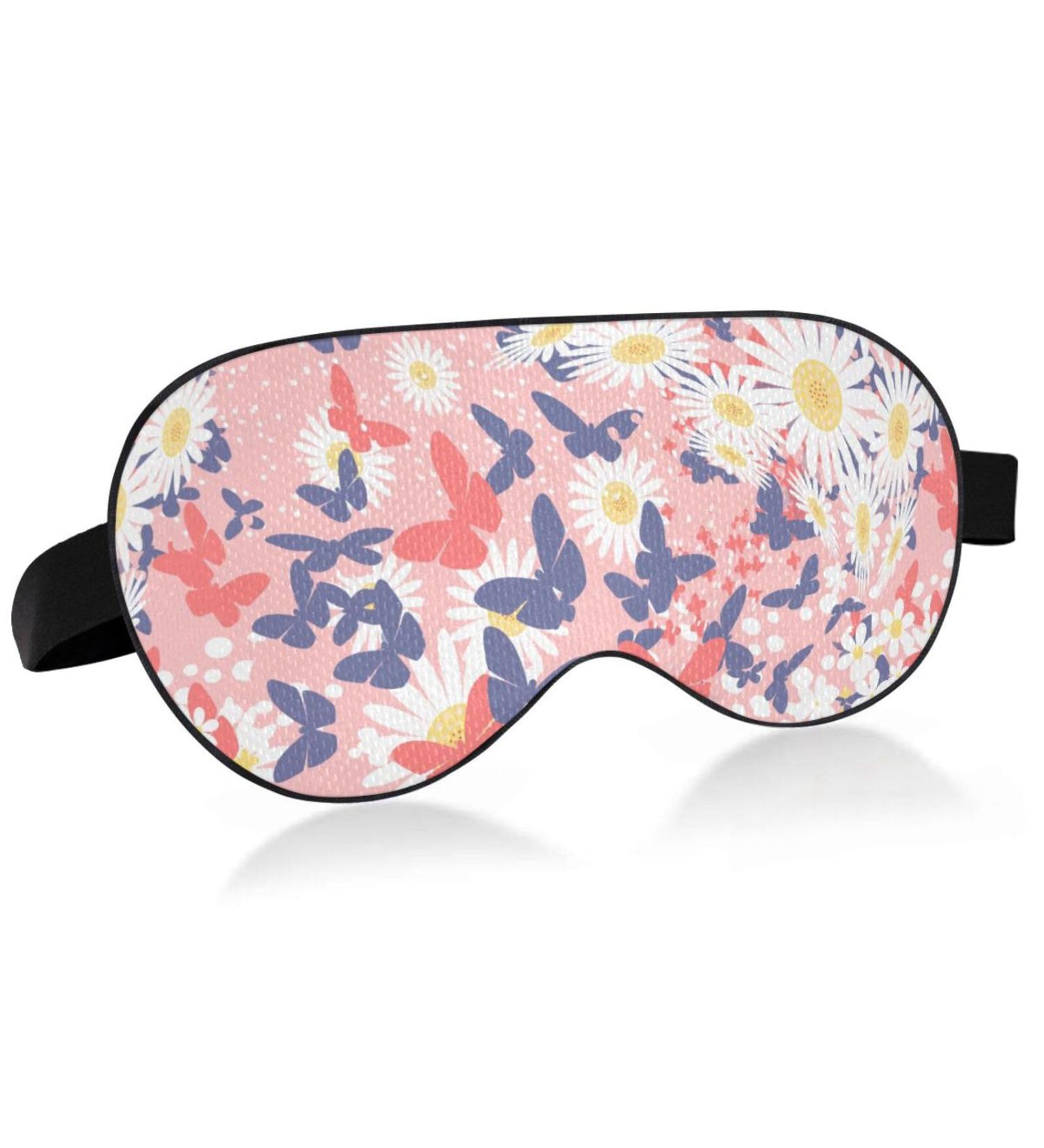 Hasikirky Light Blocking Eye Mask - Breathable & Adjustable for Men and Women | Perfect for Travel, Yoga, Meditation, Office, Deep Sleep - Butterfly Daisy Design - Buy Online on SooperMarket.com