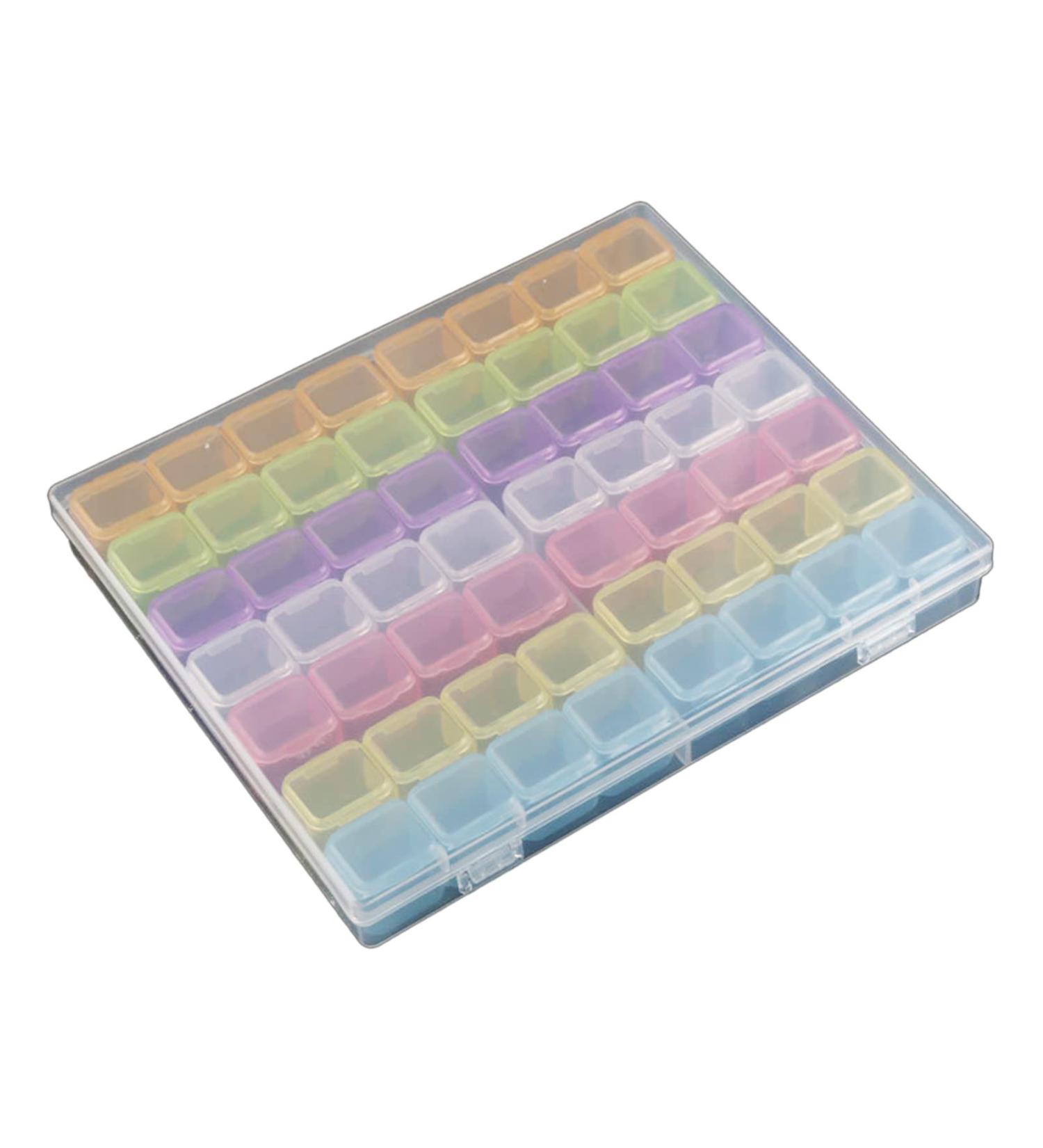 MULAIDI 56 Grids Jewelry Box DIY Drill Box Nail Art Organizer For Bead Storage For Case For Rings Multifunction Independent Storage Box 56-grid Jewelry Box Crystal Bead Organizer Color - Buy Online on SooperMarket.com