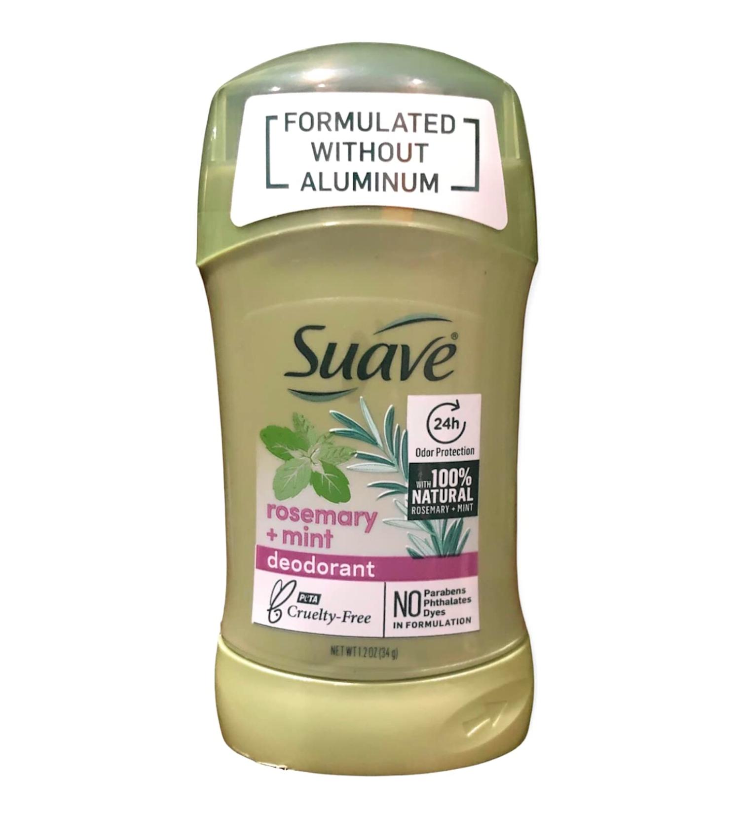 Suave Aluminum-Free 24 hr Odor Protection Deodorant with Rosemary + Mint (Pack of 6)