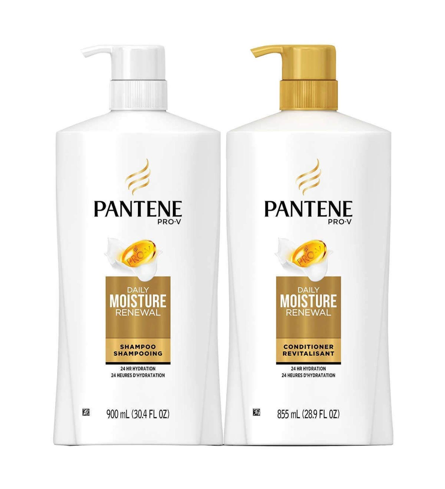 Pantene Pro-V Daily Moisture Renewal  30.4 Fl.Oz (900ml) Shampoo & 28.9 Fl.Oz (855ml) Conditioner Set