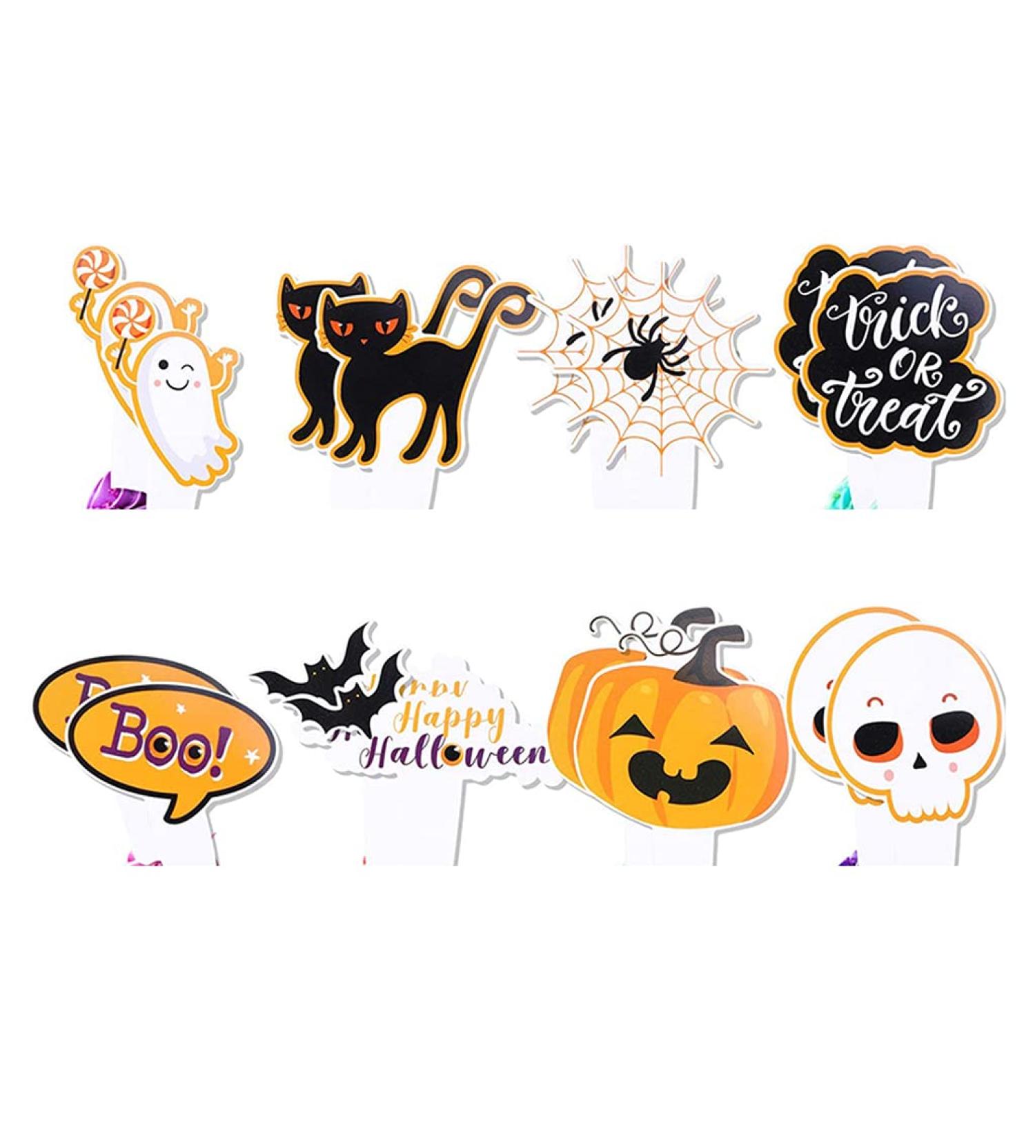 16Pcs Cake Toppers Halloween Cupcake Toppers Cake Insert Cards For Party Cake Decoration Halloween Cupcake Toppers - Buy Online on SooperMarket.com