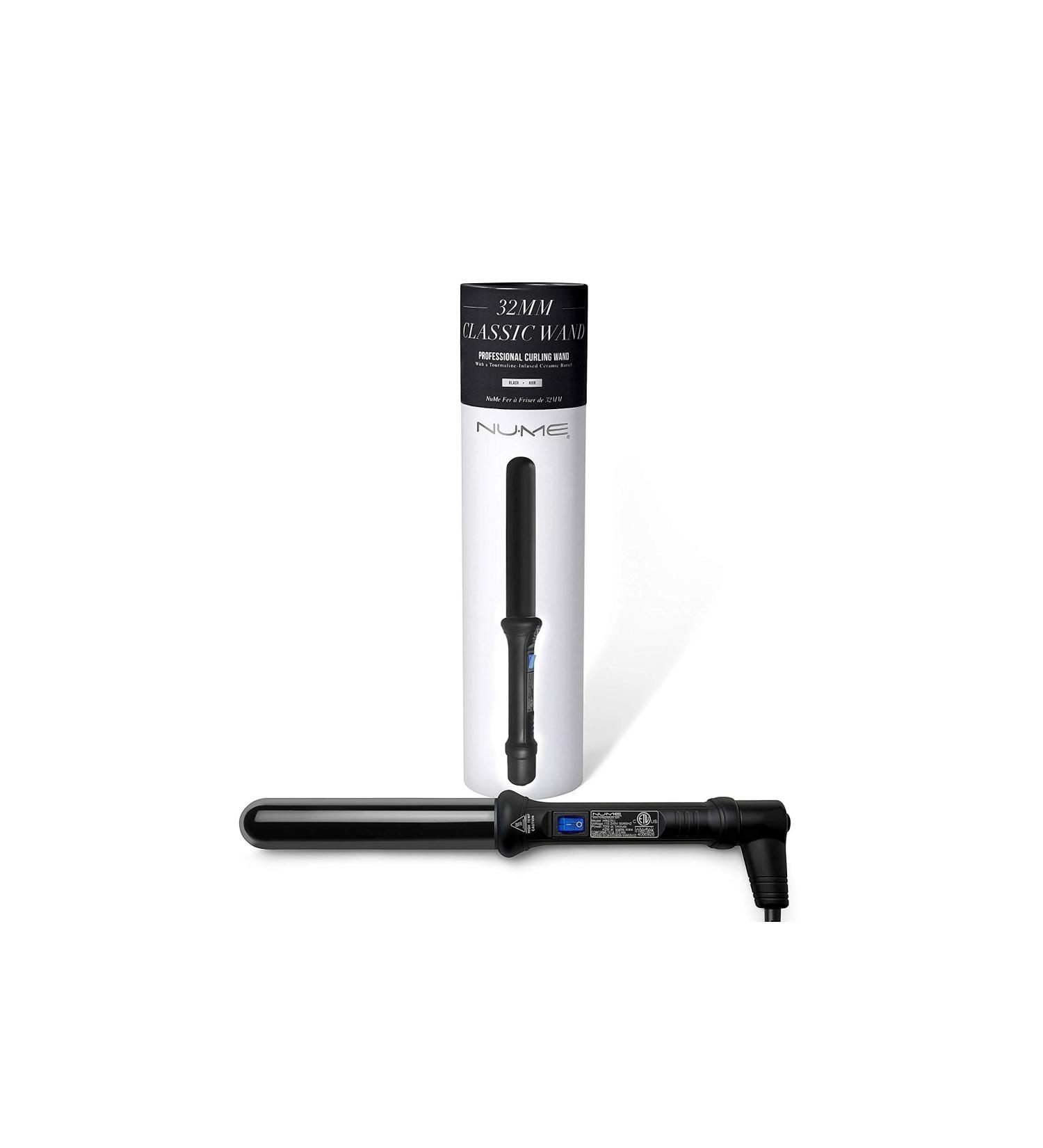 NuMe Classic Ceramic Curling Wand 32mm Barrel Hair Curler - Tourmaline Negative Ion Conditioning Far Infrared Heat - Black - Buy Online on SooperMarket.com