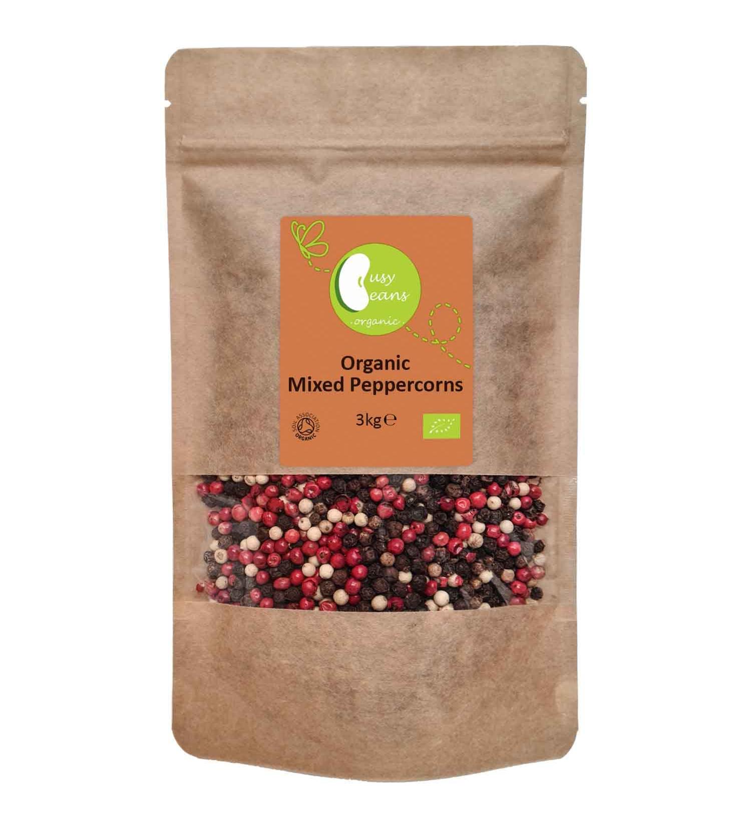 Organic Mixed Peppercorns - Certified Organic - by Busy Beans Organic (3kg) - Buy Online on SooperMarket.com