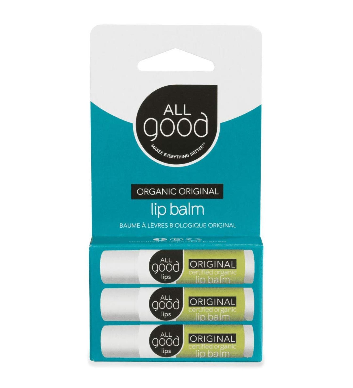 Organic Lip Balm | Calendula Lavender Olive Oil Beeswax Vitamin E | All Good (3-Pack) - Buy Online on SooperMarket.com