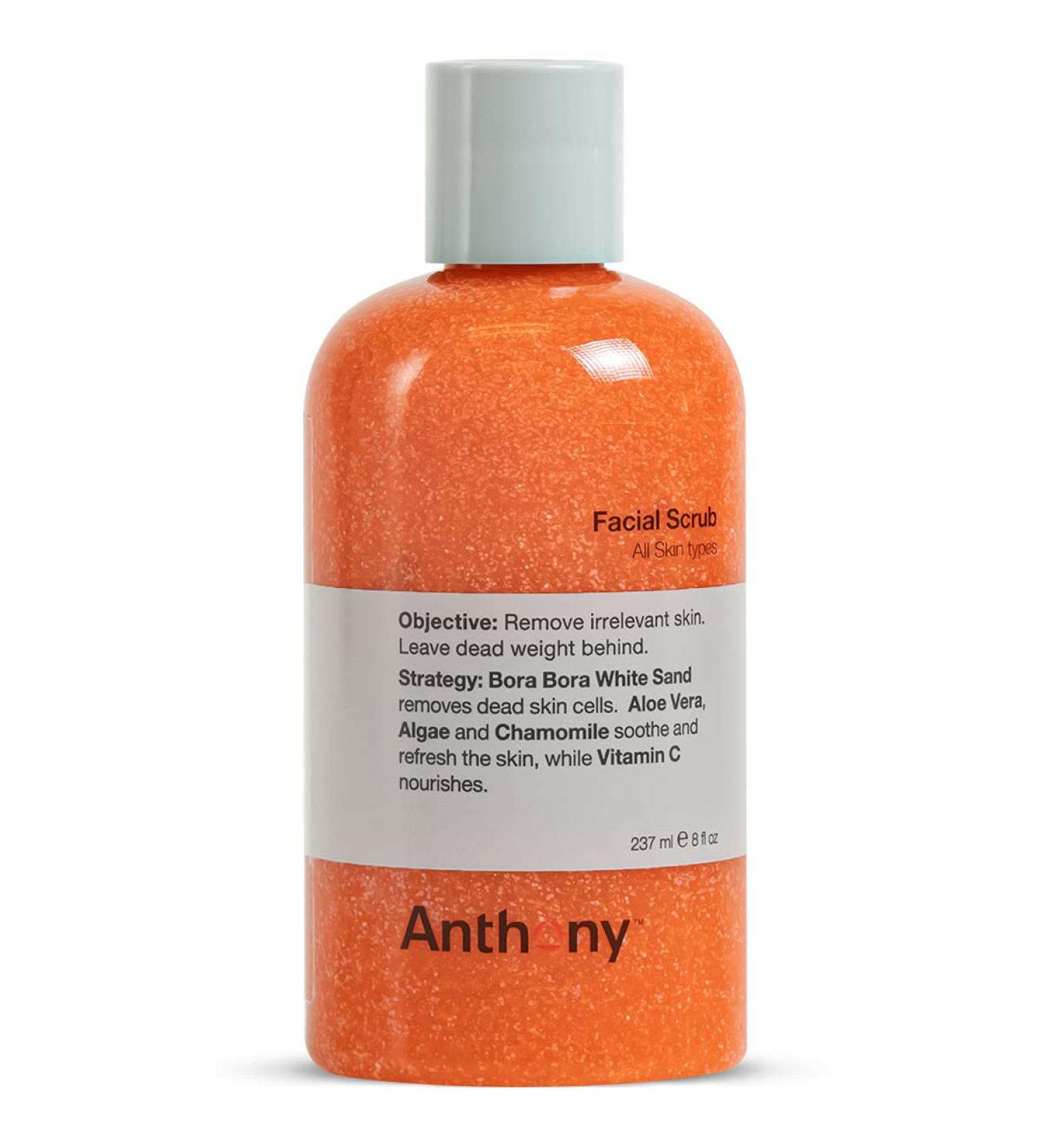 Anthony Men's Exfoliating Face Scrub with Vitamin C, Aloe, Chamomile & Algae - 8 Fl Oz - Buy Online on SooperMarket.com