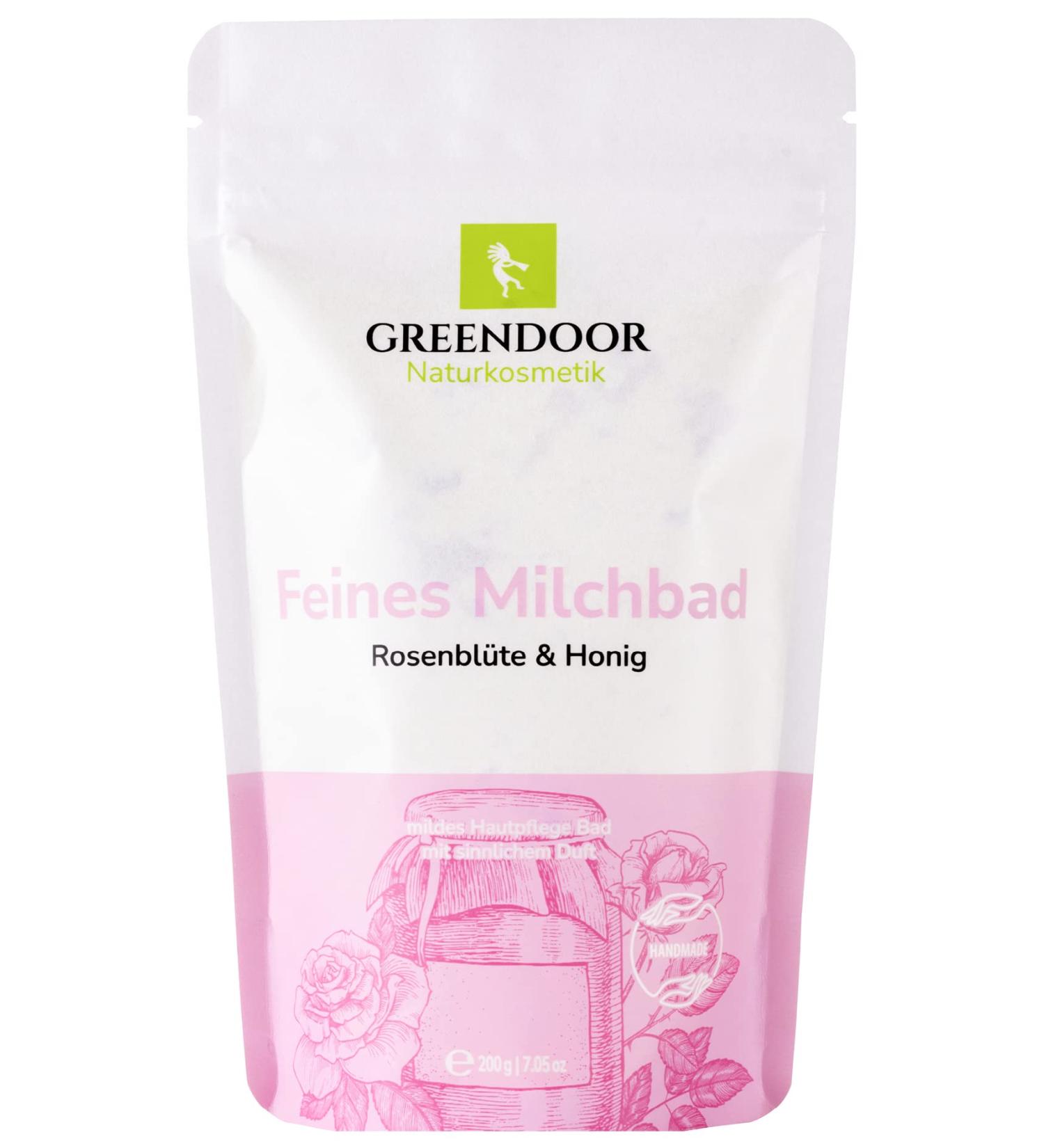 GREENDOOR Milk Bath Rose Blossom Honey - Natural Cosmetics 250ml of Nourishing Rose Milk Bath for Spa-like Experience - Buy Online on SooperMarket.com