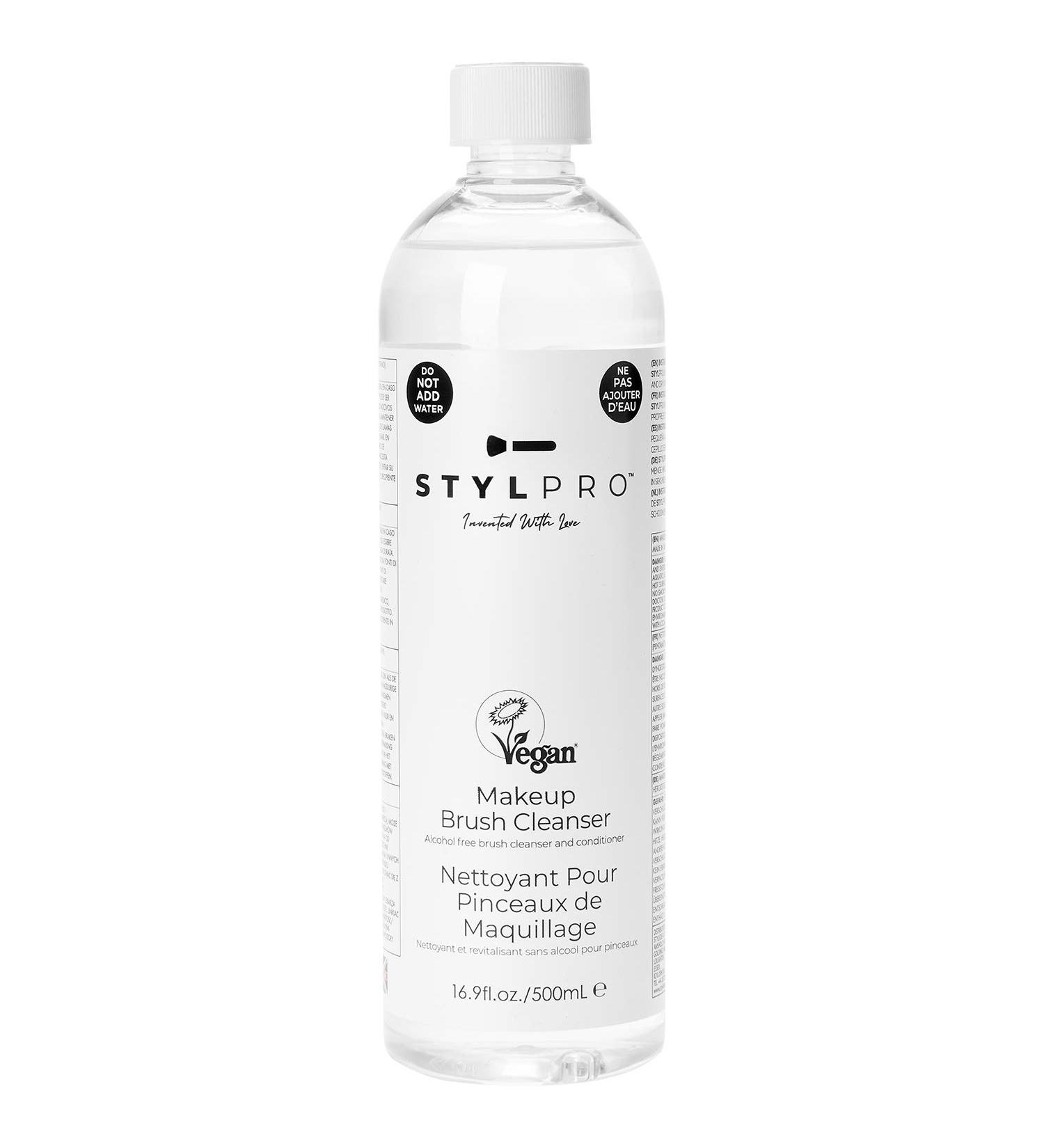 STYLPRO Makeup Brush Cleanser (500ml) - Removes Oily Foundation, Stains | 16.9 Fl Oz Makeup Brush Cleaning Liquid for Brush Cleaner Machine - Buy Online on SooperMarket.com