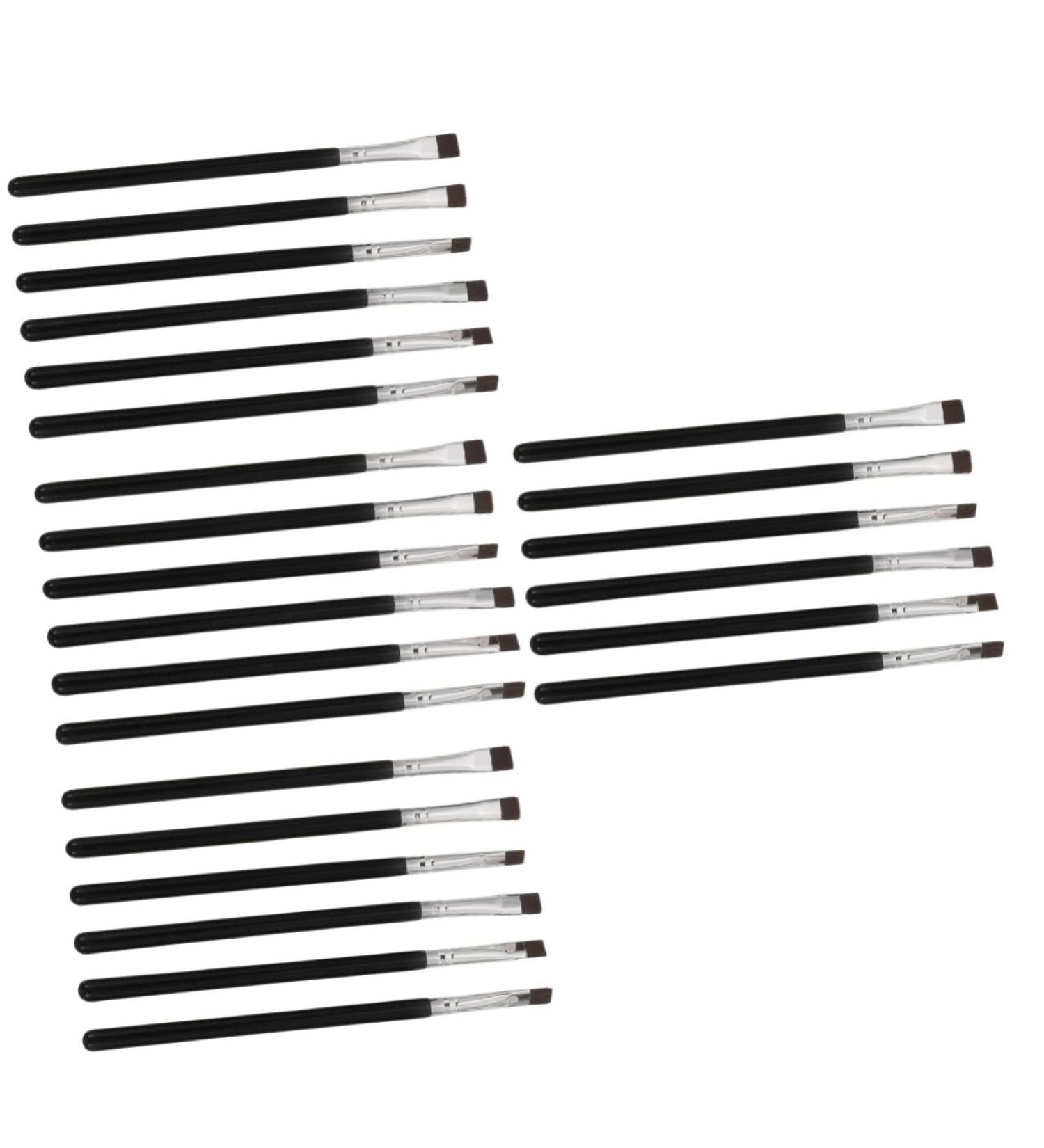 Baluue 24 Pcs Flat Eyebrow Brush Fine Eyeliner Brush Eye Brush Makeup Eye Lash Brush Black Wooden Handle - Buy Online on SooperMarket.com