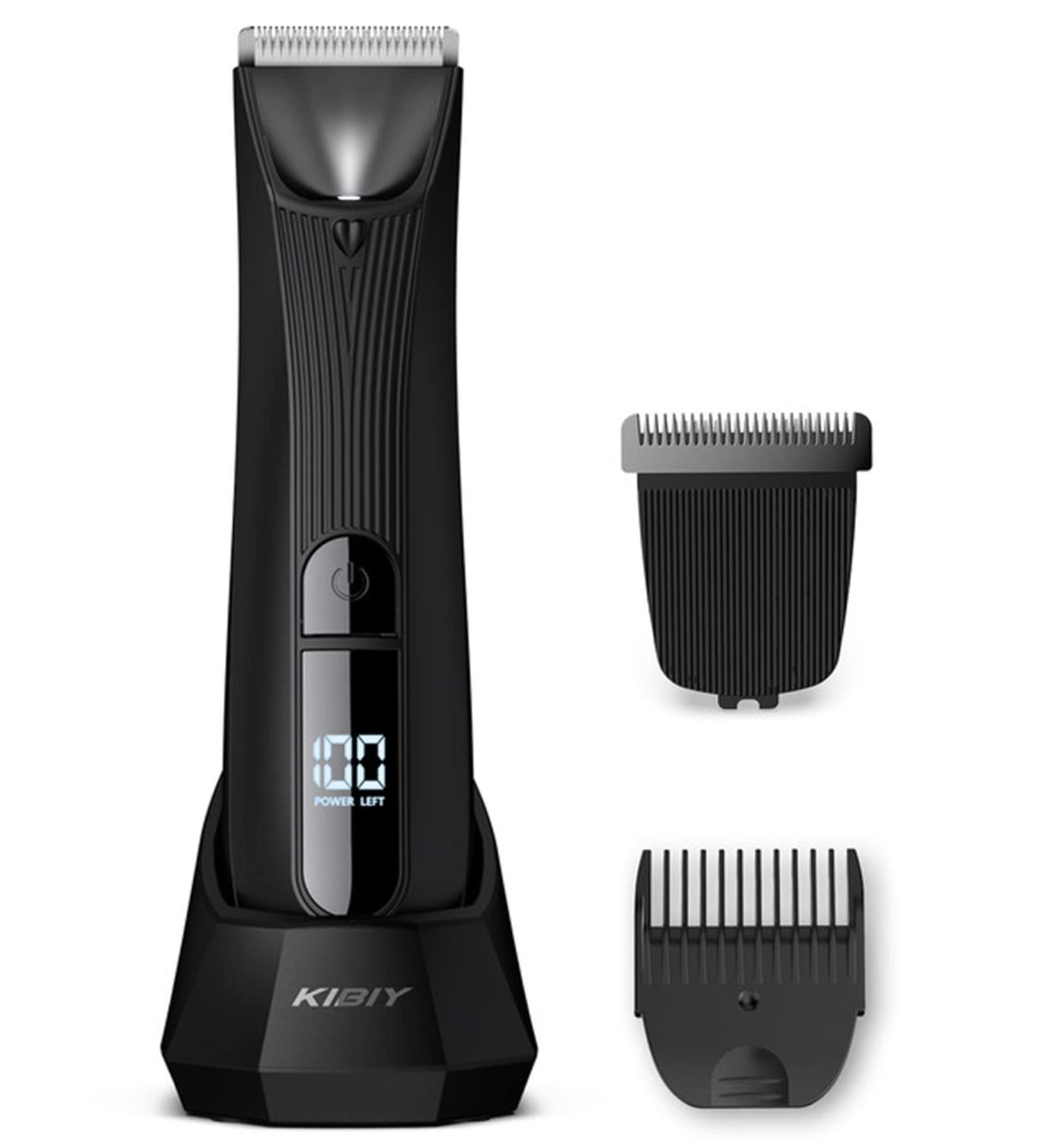 Kibiy Men's Body Hair Trimmer Kit - Electric Groin & Ball Shaver with USB Recharge Dock and Ceramic Blades - Buy Online on SooperMarket.com