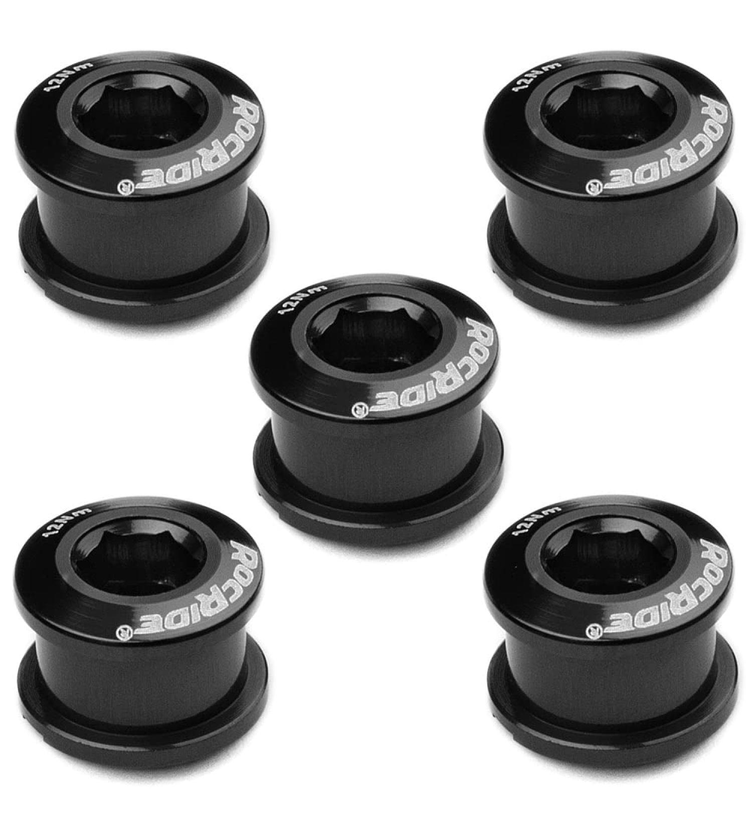 RocRide Single Chainring Bolts Pack of 5 - Black Aluminum or Steel - Buy Online on SooperMarket.com