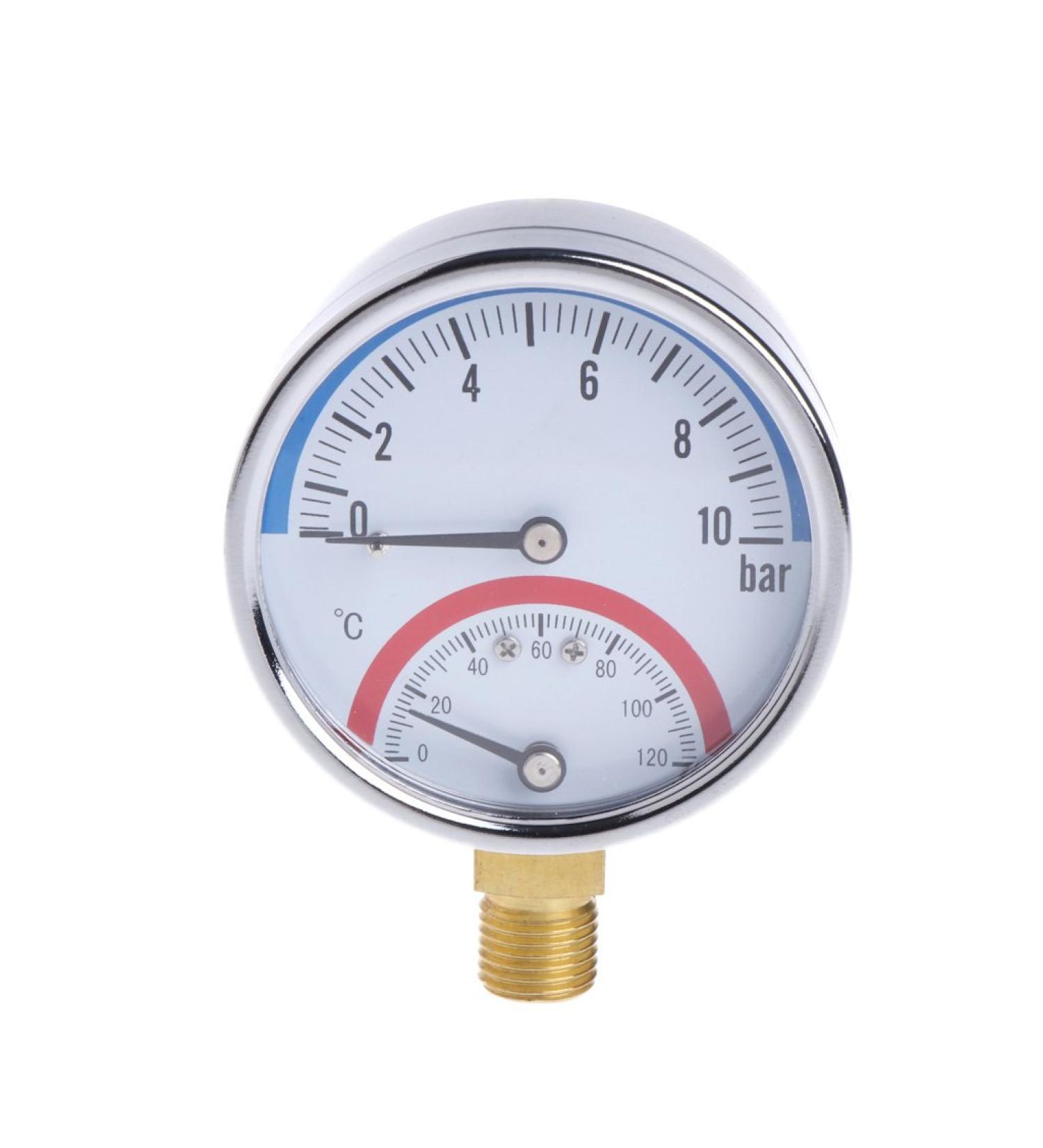GUMEI 10 Bar Temperature Pressure Gauge - G1/4 Thread 2-in-1 Thermometer Monitor for Accurate Readings - Buy Online on SooperMarket.com
