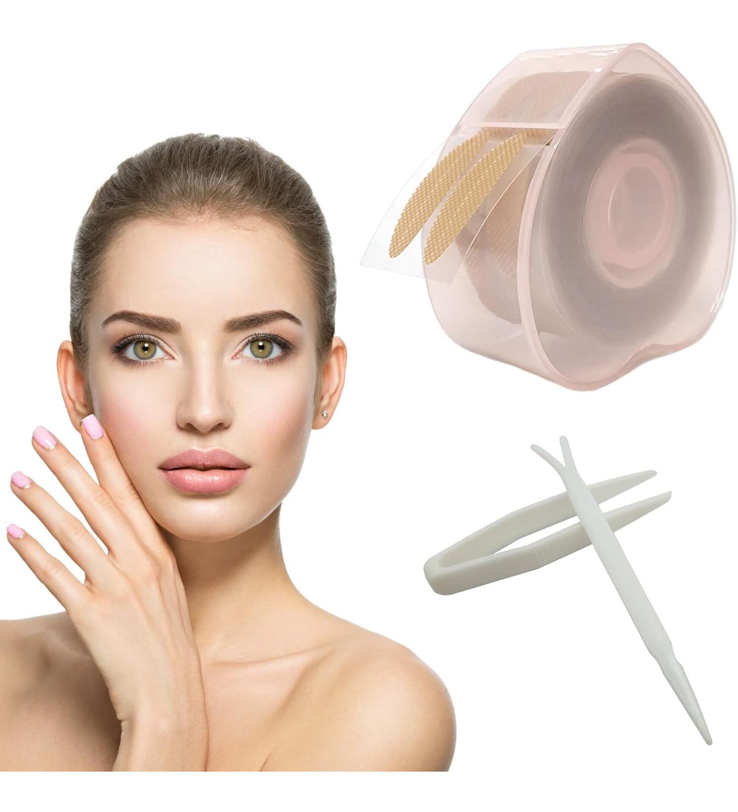 Slip-on eyelid stripes eyelid stripes double-sided eyelid tapes invisible instant lip tightening for unevenness/drops/hood eyelids with tweezers fork rod 600 pieces (M) - Buy Online on SooperMarket.com