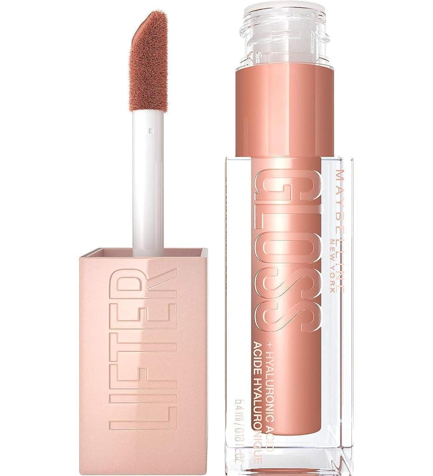 Maybelline New York Lifter Gloss - Hyaluronic Acid Lip Gloss for Full-Looking Lips Color No. 008 Stone (Brown) 5.4 ml - Moisturizing Formula - Buy Online on SooperMarket.com