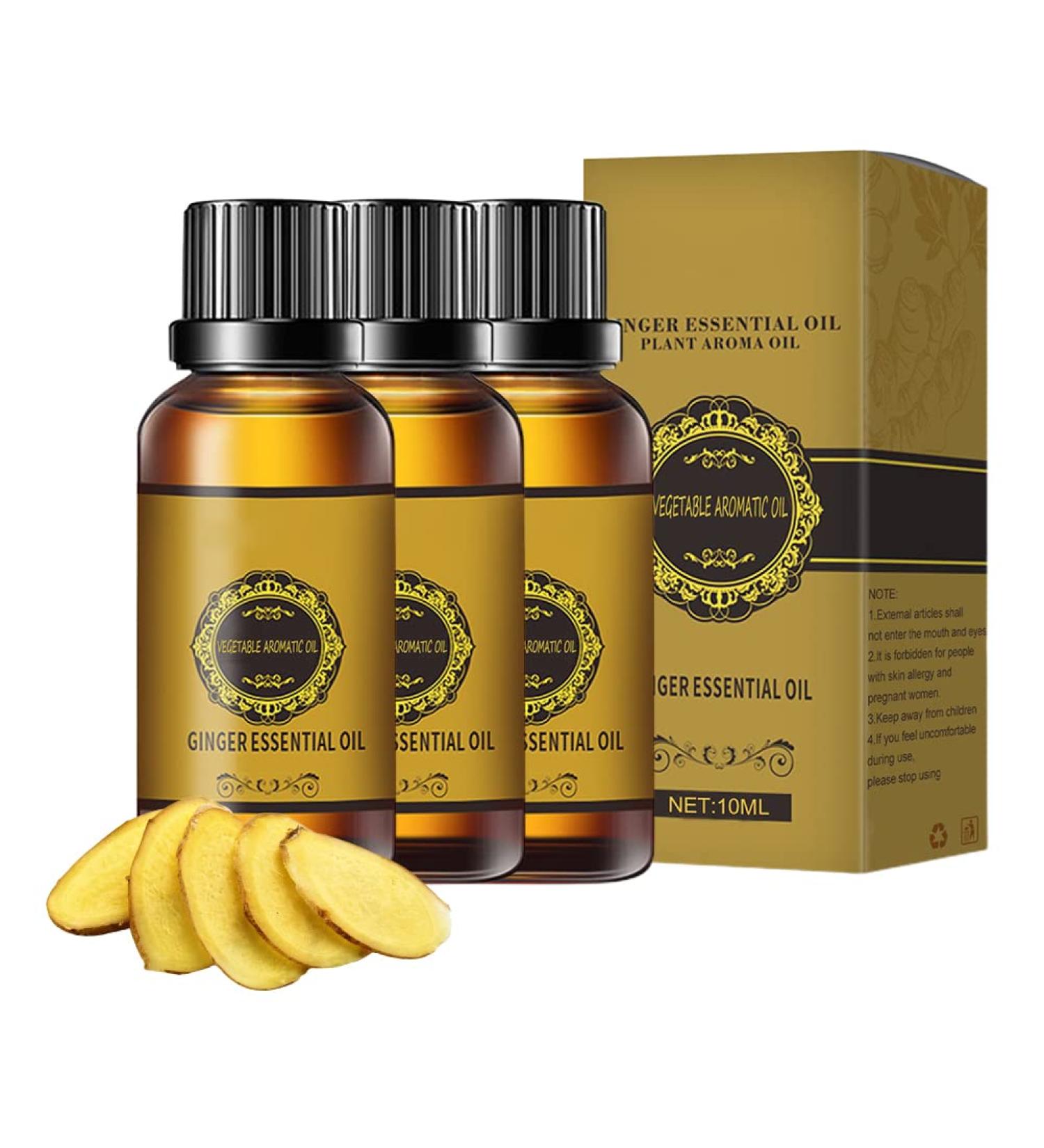 Buy Organic Ginger Oil for Lymphatic Drainage 3-Piece Set | Spa & Body Massage Oil for Swelling & Blood Circulation - Buy Online on SooperMarket.com
