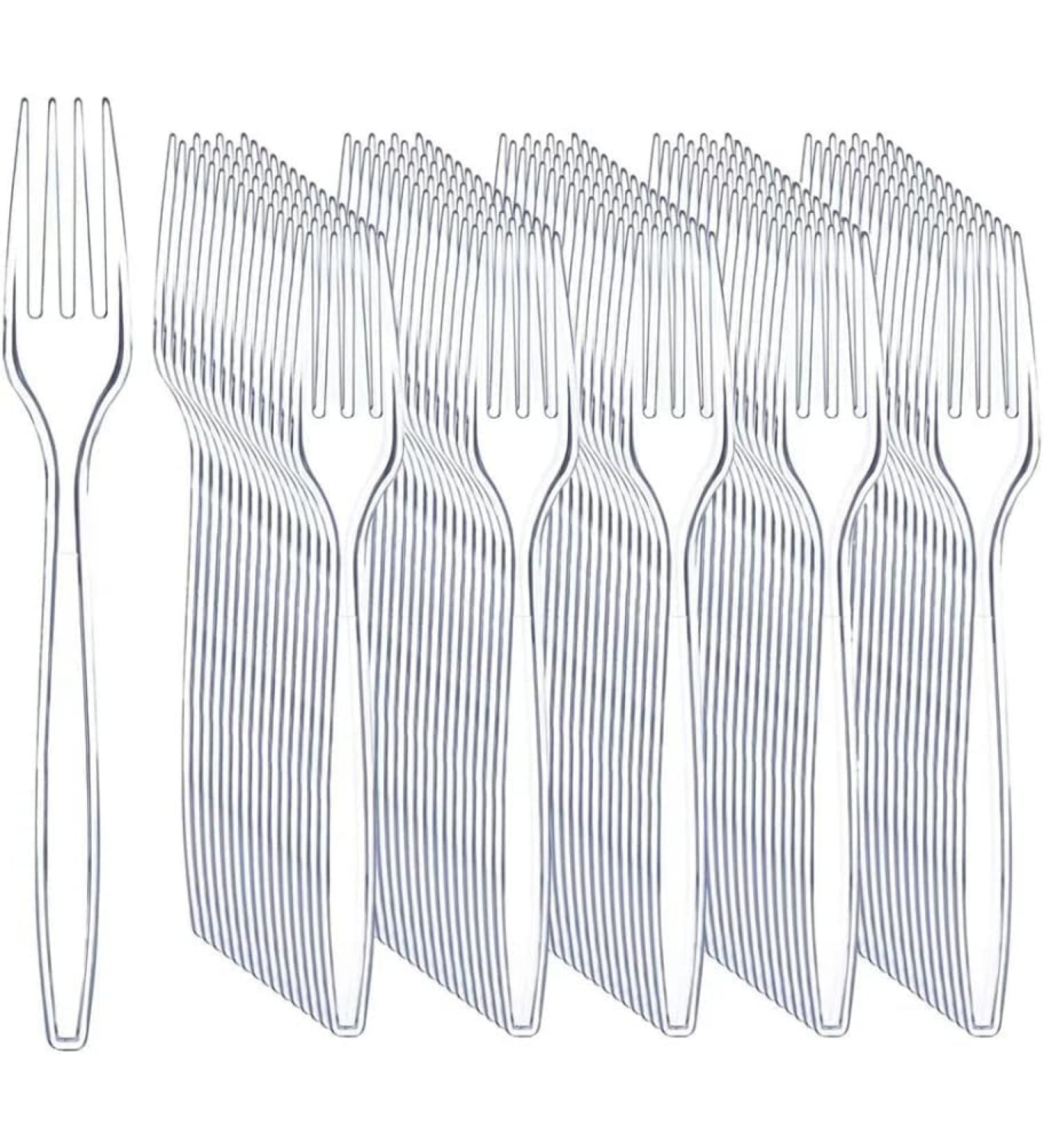 Plastic Forks Sturdy and Durable 100 Pack Ideal for Party BBQ Picnic Home Office and Restaurant Use - Buy Online on SooperMarket.com