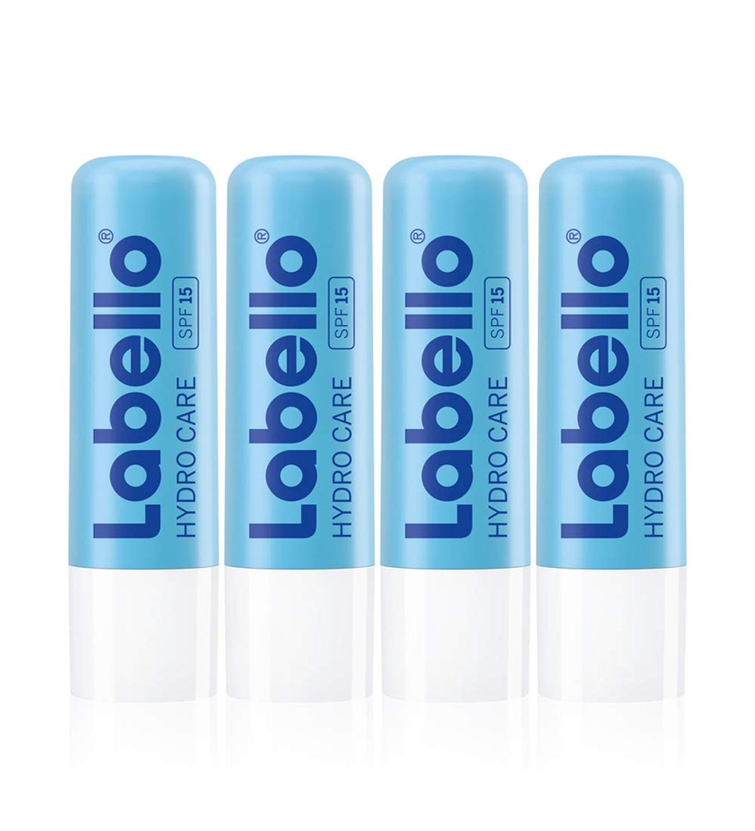 Labello Hydro Care 4-Pack | Nourishing Lip Care Without Mineral Oils | SPF 15 & Shea Butter for Dry Lips - Buy Online on SooperMarket.com