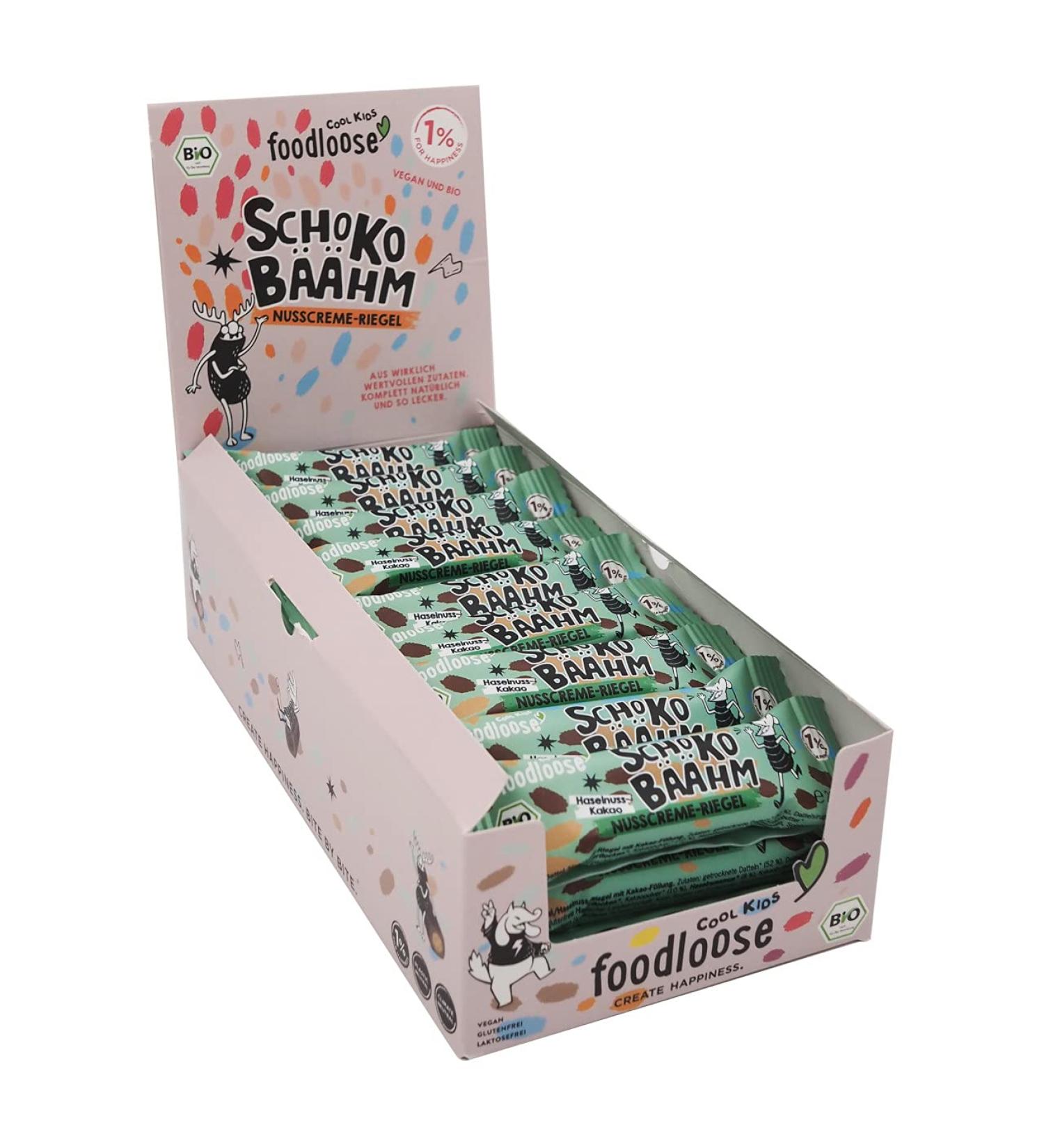 Buy Foodlose Cool Kids Bio-Nusscreme Bar - Vegan Hazelnut-Cocoa Treat | Organic Gluten-Free No Refined Sugar | 24-Pack Delight - Buy Online on SooperMarket.com