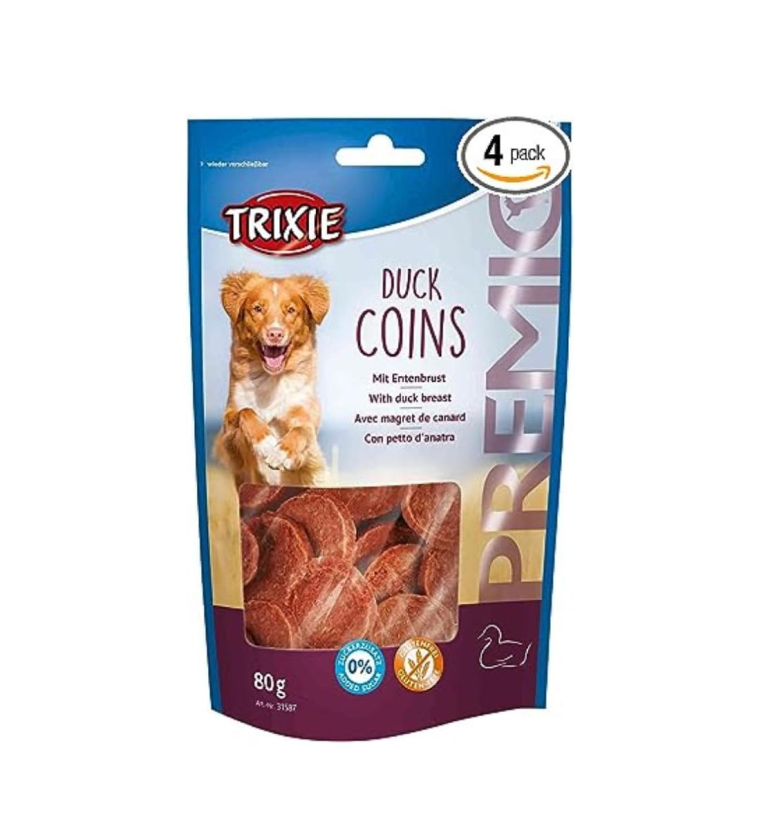 Trixie Premio Duck Coins - 80g Pack of 4 | Premium Dog Treats for International Shipping - Buy Online on SooperMarket.com