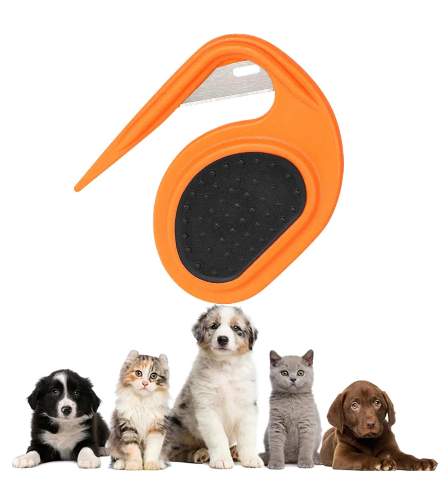 Buy Knitting COMB PET & Grooming Tool for Cats & Dogs - Effective Pet Hair Removal Brush | Tangled Hair Solution (Orange) - Buy Online on SooperMarket.com