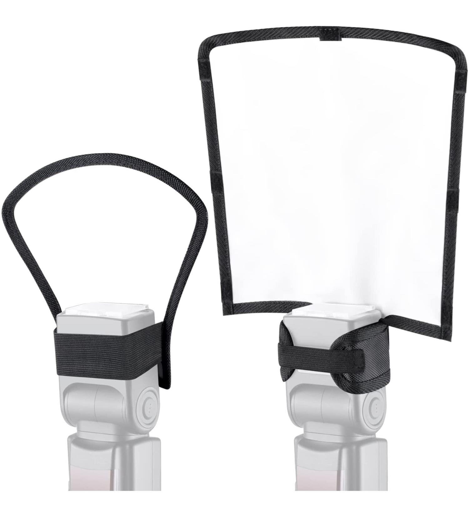 Waka Flash Diffuser Reflector Kit - Bend Bounce Flash Diffuser with Silver/White Reflector for Canon, Nikon & More - Universal Speedlight Mount - Buy Online on SooperMarket.com