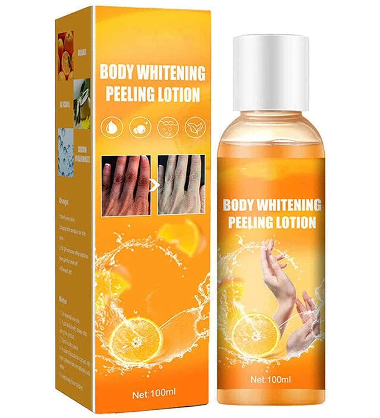 Buy Body Whitening Cream & Peeling Lotion - Orange Peel Skin Brightening for Dark Skin Exfoliates & Tightens Pores (1PC) | International Shipping - Buy Online on SooperMarket.com