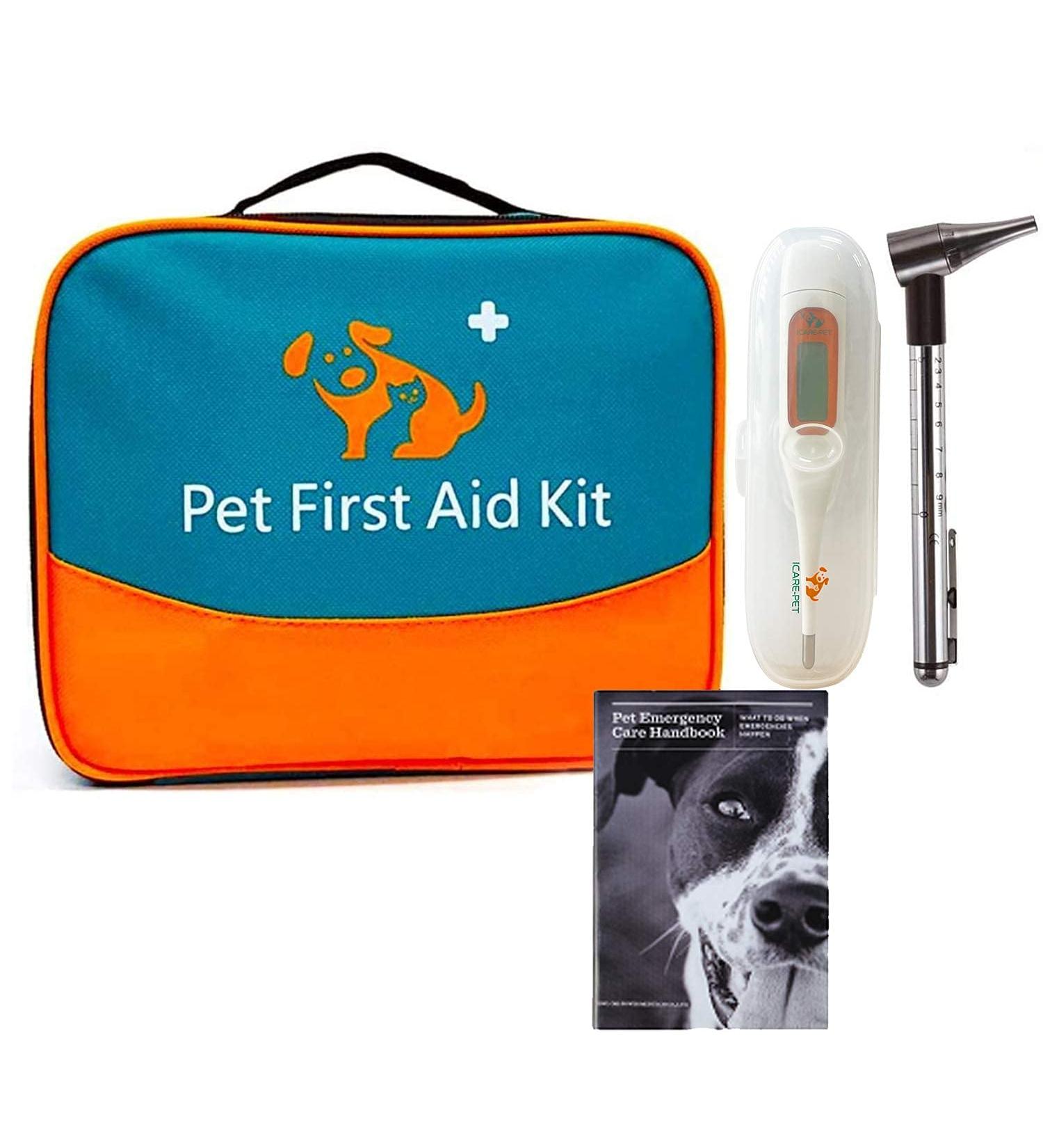 Pet First Aid Kit Veterinary First Aid Bag for Dog Cat Rabbit Animal with Otoscope feeder Perfect for Home Care and Outdoor Travel Emergencies - Buy Online on SooperMarket.com